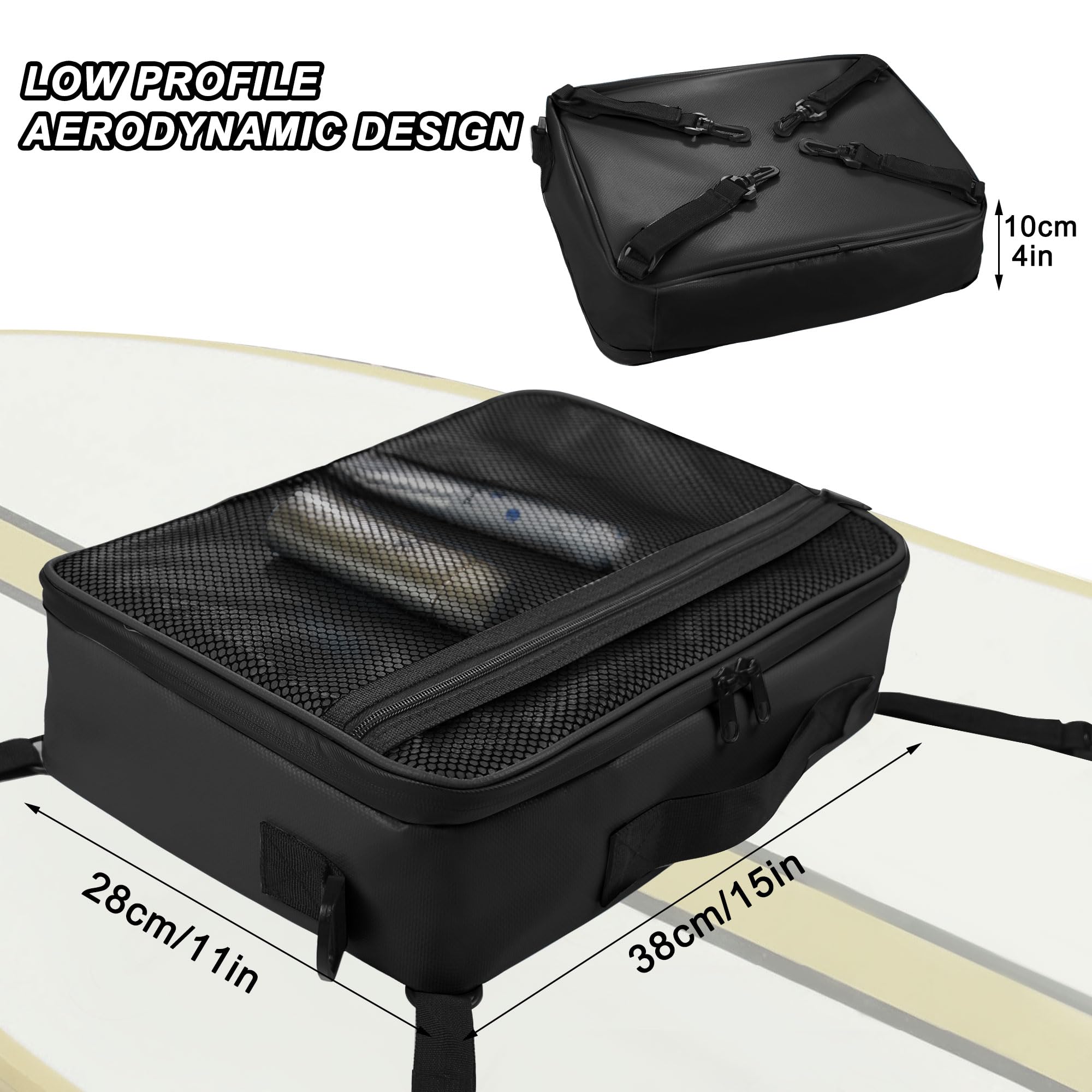 Bolsa térmica Sup Deck - Bolsa de cubierta impermeable, asa lateral, correa para el hombro, bolsillo superior de malla, accesorios de cubierta