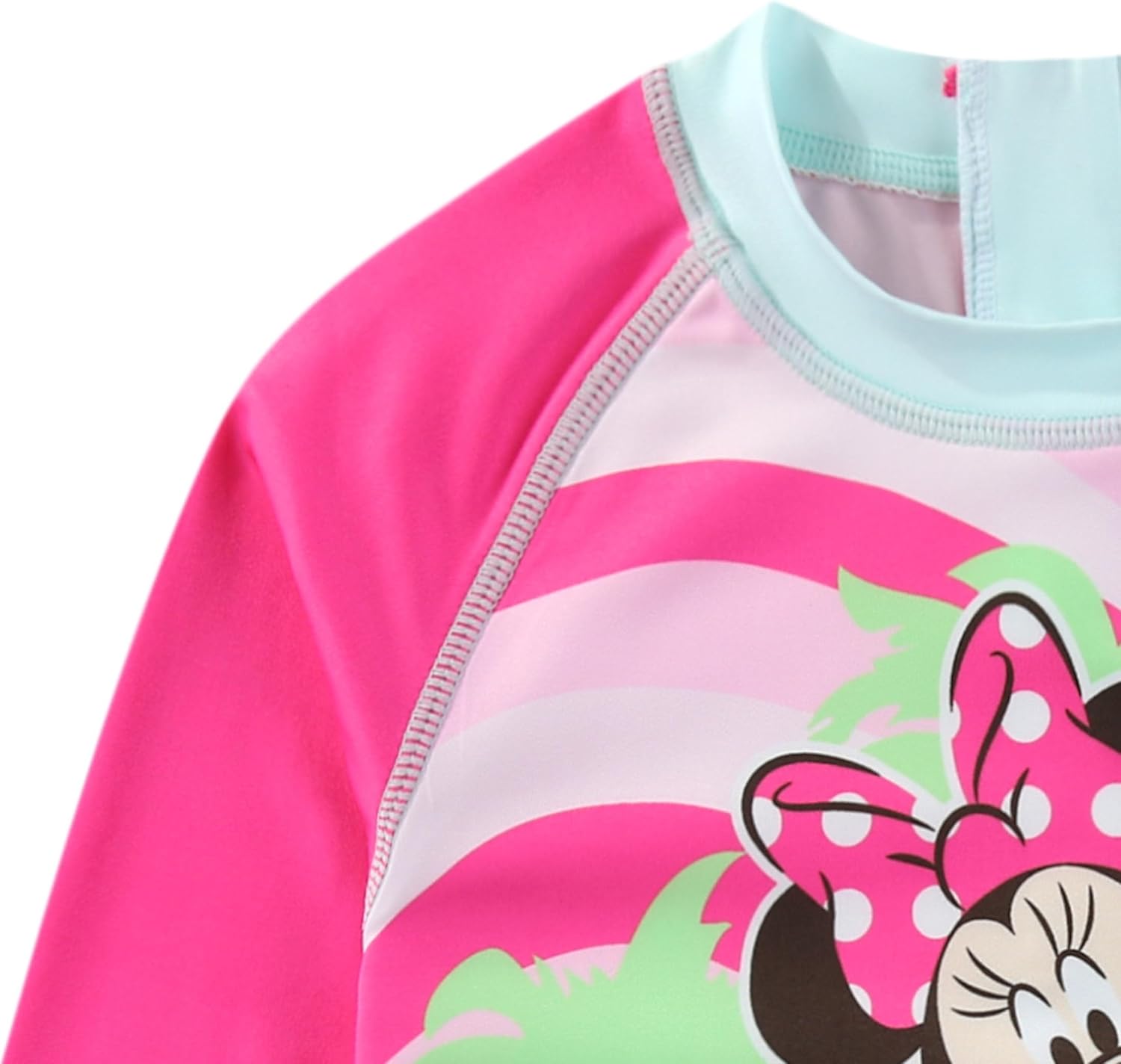 Disney Lilo & Stitch Minnie Mouse UPF 50+ Girls Long Sleeve Rash Guard and Bikini 2-Piece Swimsuit Set for Toddler Big Kids - Image 5