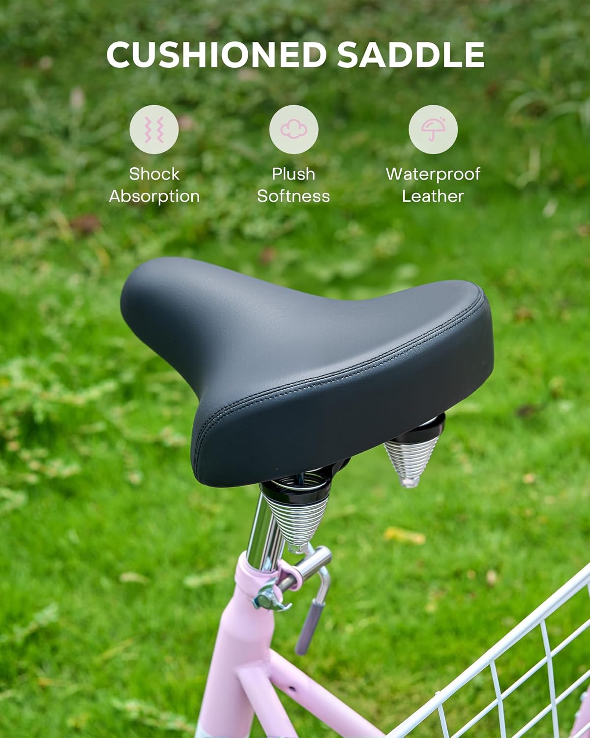 VIRIBUS Adult Tricycles for Women, Single Speed Tricycle for Adults with Front & Rear Detachable Wheeled Baskets, 3 Wheel Bikes for Adults Seniors 1 Speed, 400 lb. Capacity Three Wheeler, 26 in.