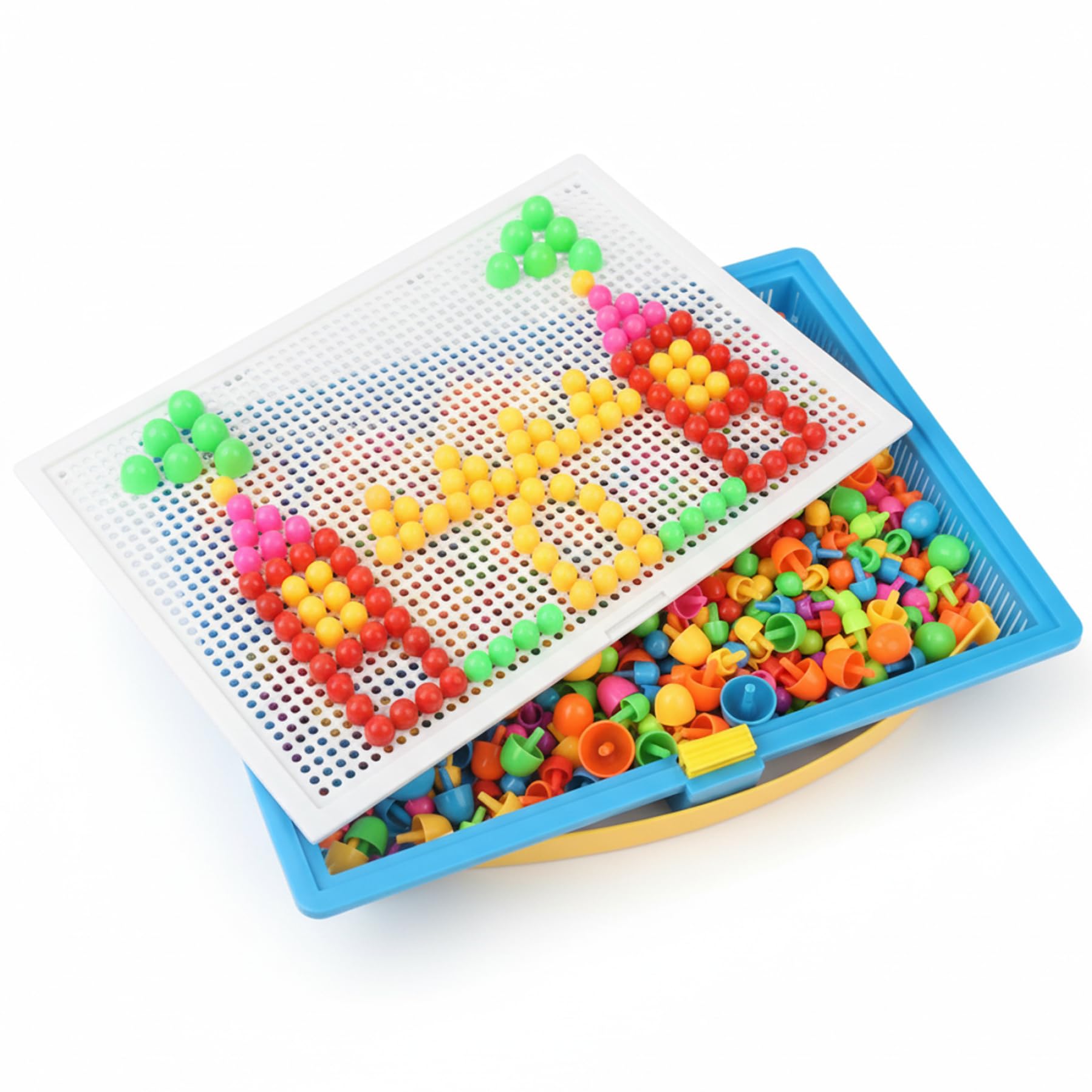 Peg Puzzles for Kids - 592 Piece Creative Peg Board Set with Colorful Pegs & Patterns, Fine Motor Games for Preschool Learning