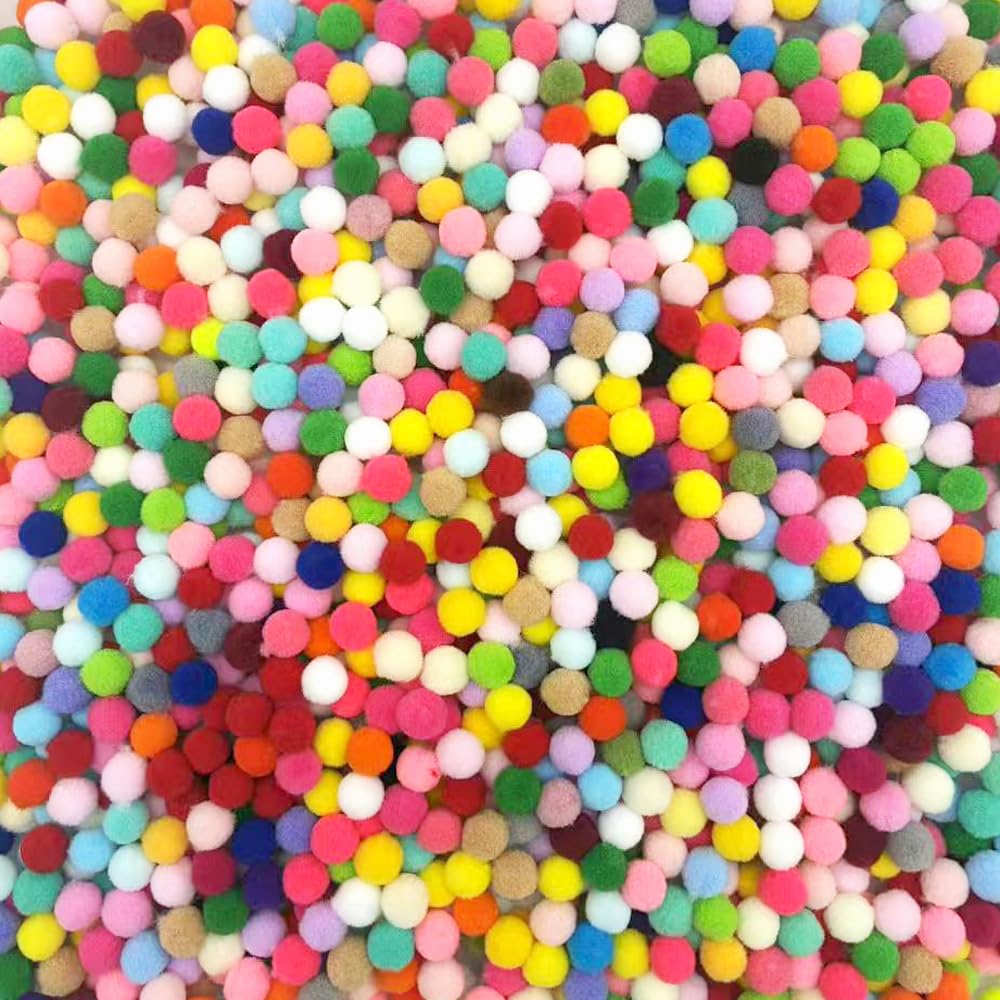 Amazon.com: 2000PCS Pom Poms, 0.39inch/10mm Multicolor