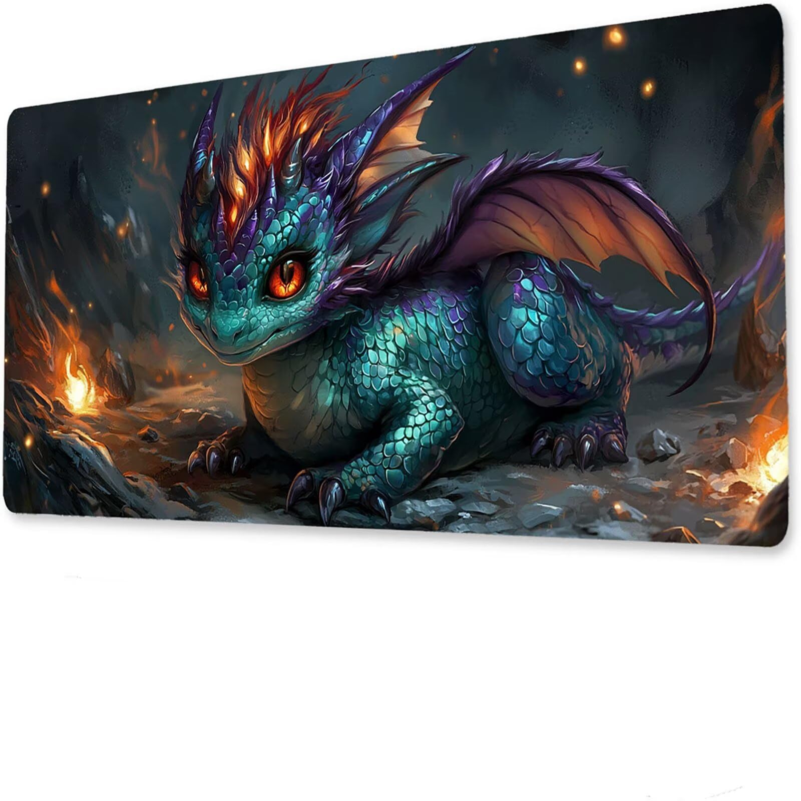 Podkładka pod mysz jaszczurkę, podkładka pod mysz do gier XXL 1200 x 600 x 5 mm, podkładka na biurko dla graczy, bardzo duża bezszwowa mata na stół dla graczy, antypoślizgowa podstawa, klawiatura