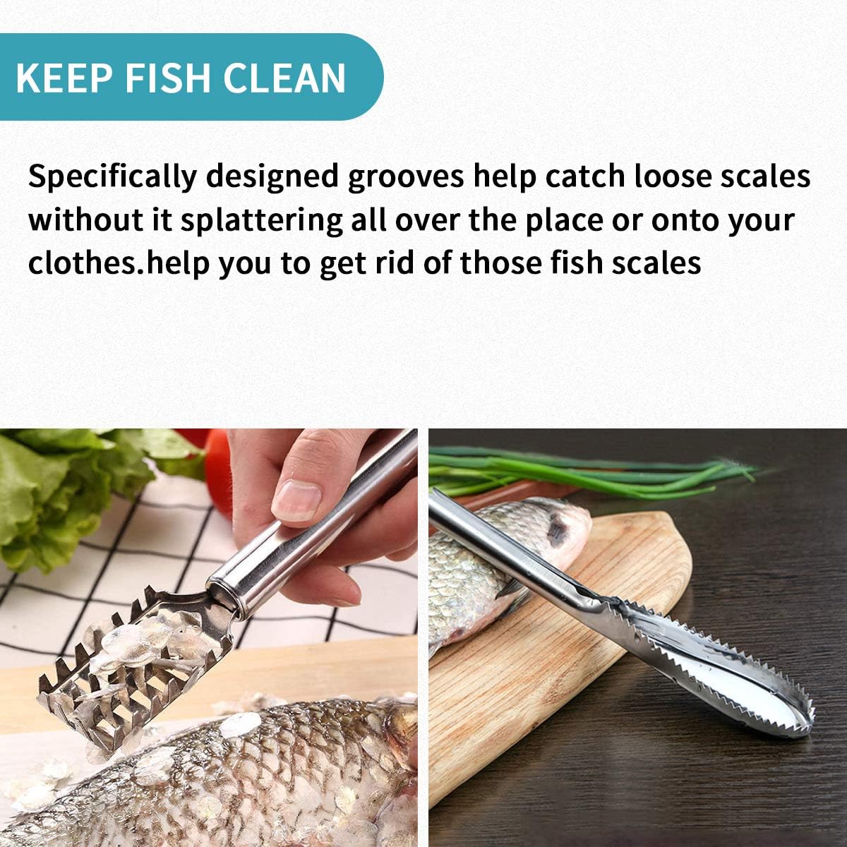 DOXILA Fish Scale Remover, 4PCS Stainless Steel Fish Scale Cleaner