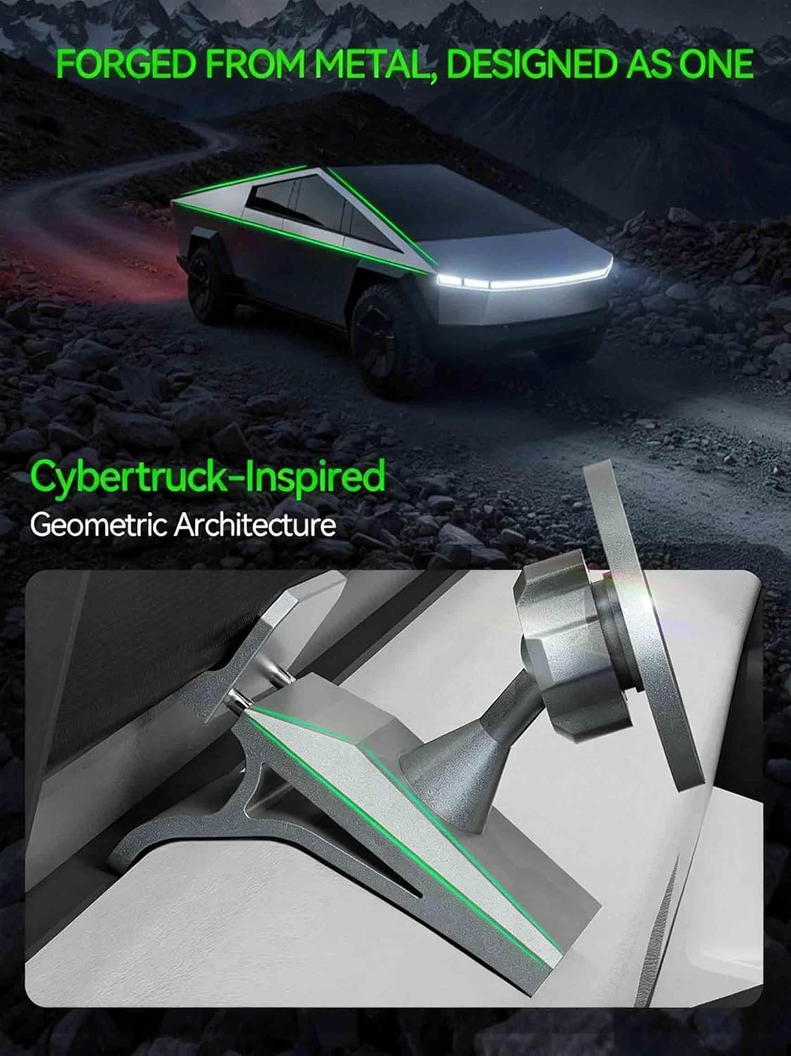 Cybertruck Phone Mount, Magnetic Phone Car Air Vent Holder for Tesla Cybertruck (2024 & Later Models) – 360° Adjustable Mag-Safe Compatible Dashboard Mount for Tesla Cyber Truck Accessories