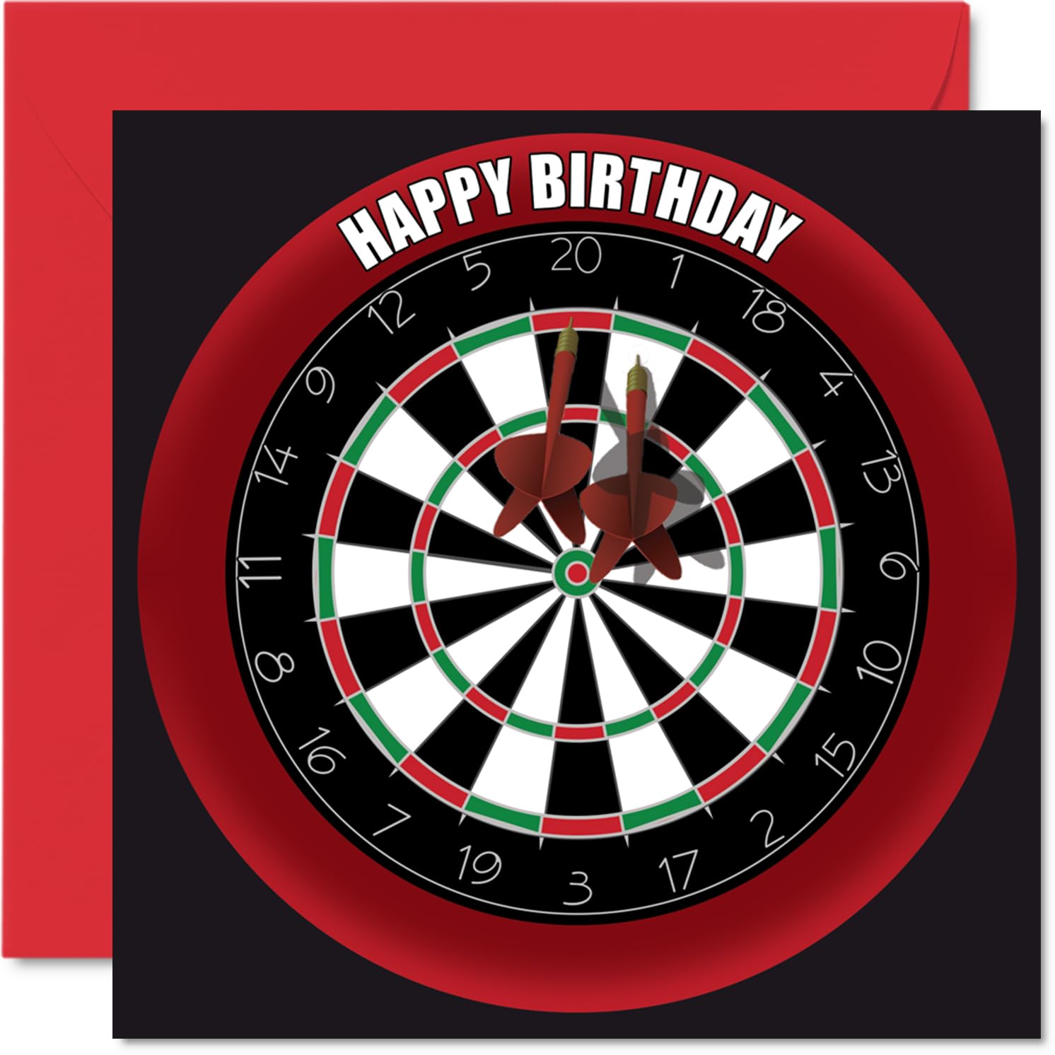 Fun 41st Birthday Cards for Men Woman - Dart Board - Happy Birthday Card for Dad Mum Brother Sister Grandad Nanny Grandma Uncle Auntie, 145mm Sports Darts Bday Greeting Cards