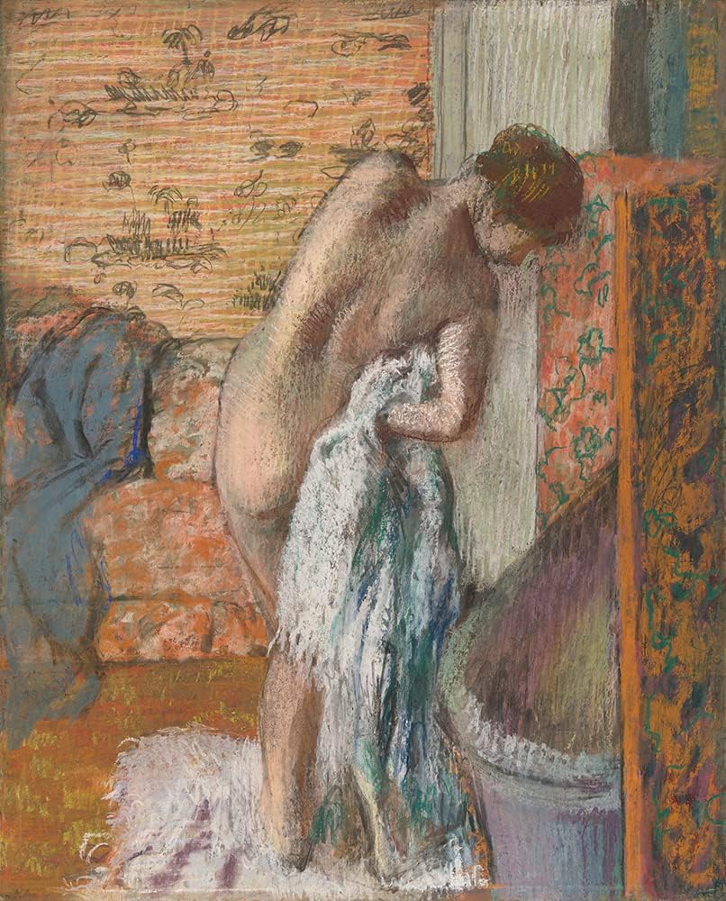 ArtDirect After The Bath (Woman Wiping) (About 1896) 11x14 UnFramed Museum Art Print Poster Ready for Framing by Edgar Degas (French, 1834-1917)