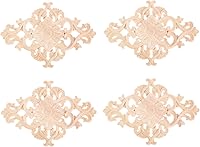 Vista 14 de MUXSAM - Apliques tallados en madera, 1 pieza decorativa de madera, calcomanías de centro de muebles sin pintar para armario, tocador, cama, puerta