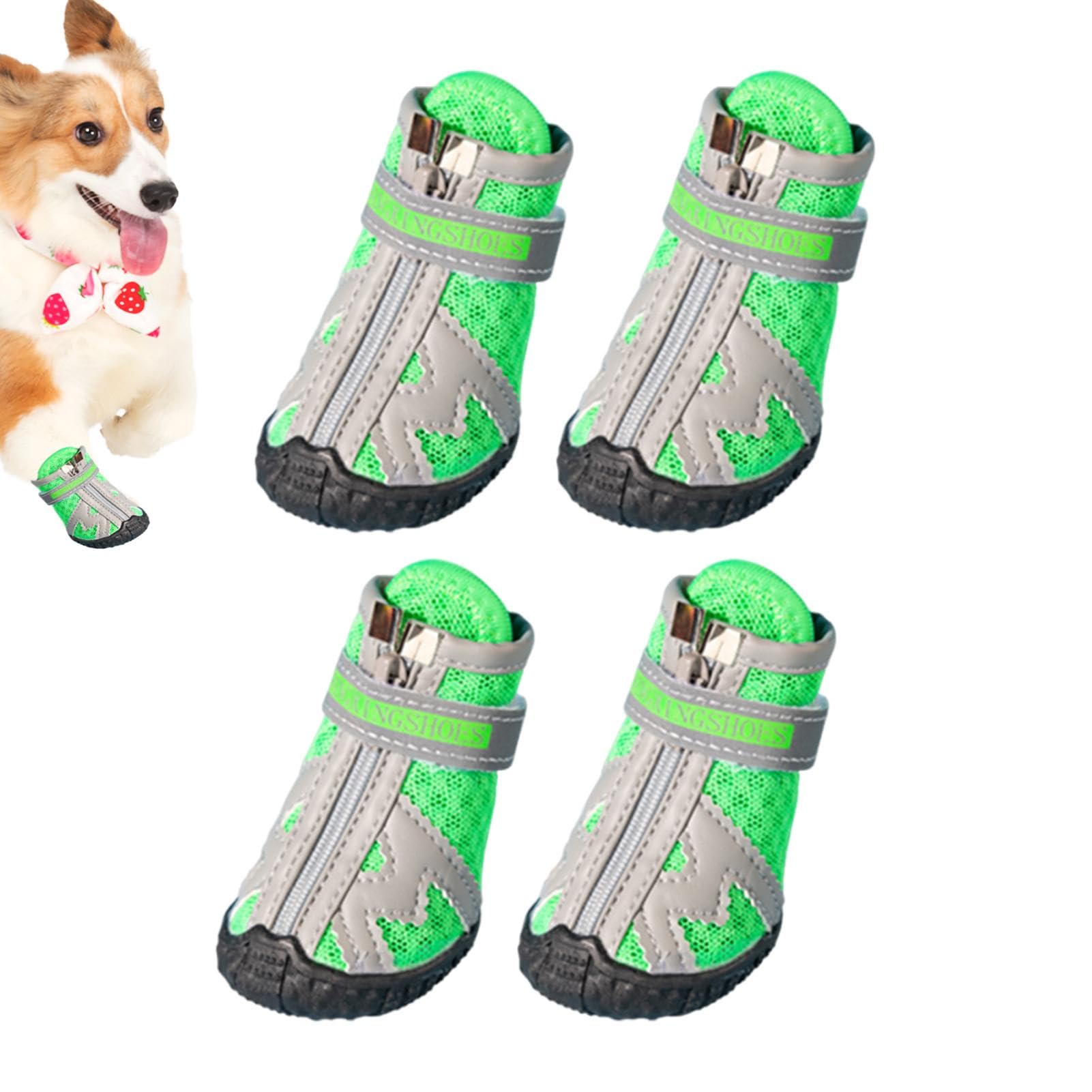 Bottines pour chien empêche les blessures Lot de 4 souliers protecteurs aérés