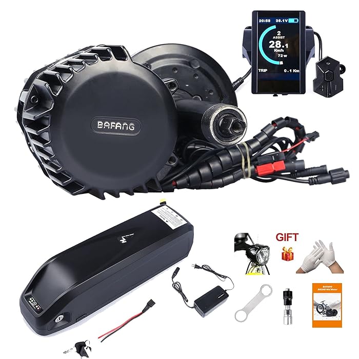 Buy BAFANG 48V 1000W Mid Drive Kit, 8Fun BBSHD Electric Bike Mid Mount Motor with 17.5Ah Shark