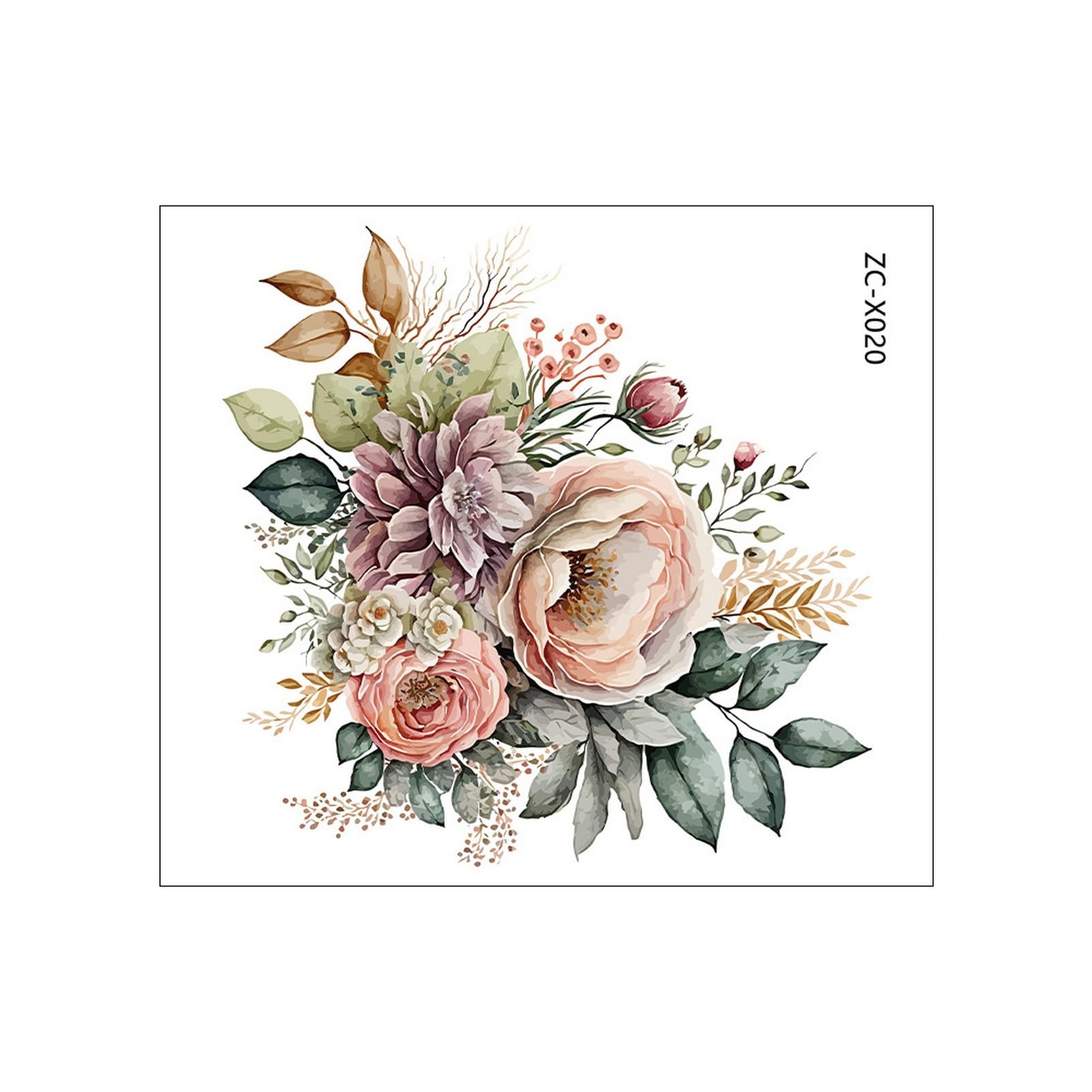 Stick On Wall Decor Toilet Sticker Floral Pattern Toilet Lid Sticker Self-Adhesive Bathroom Decal for Home Restroom Decor