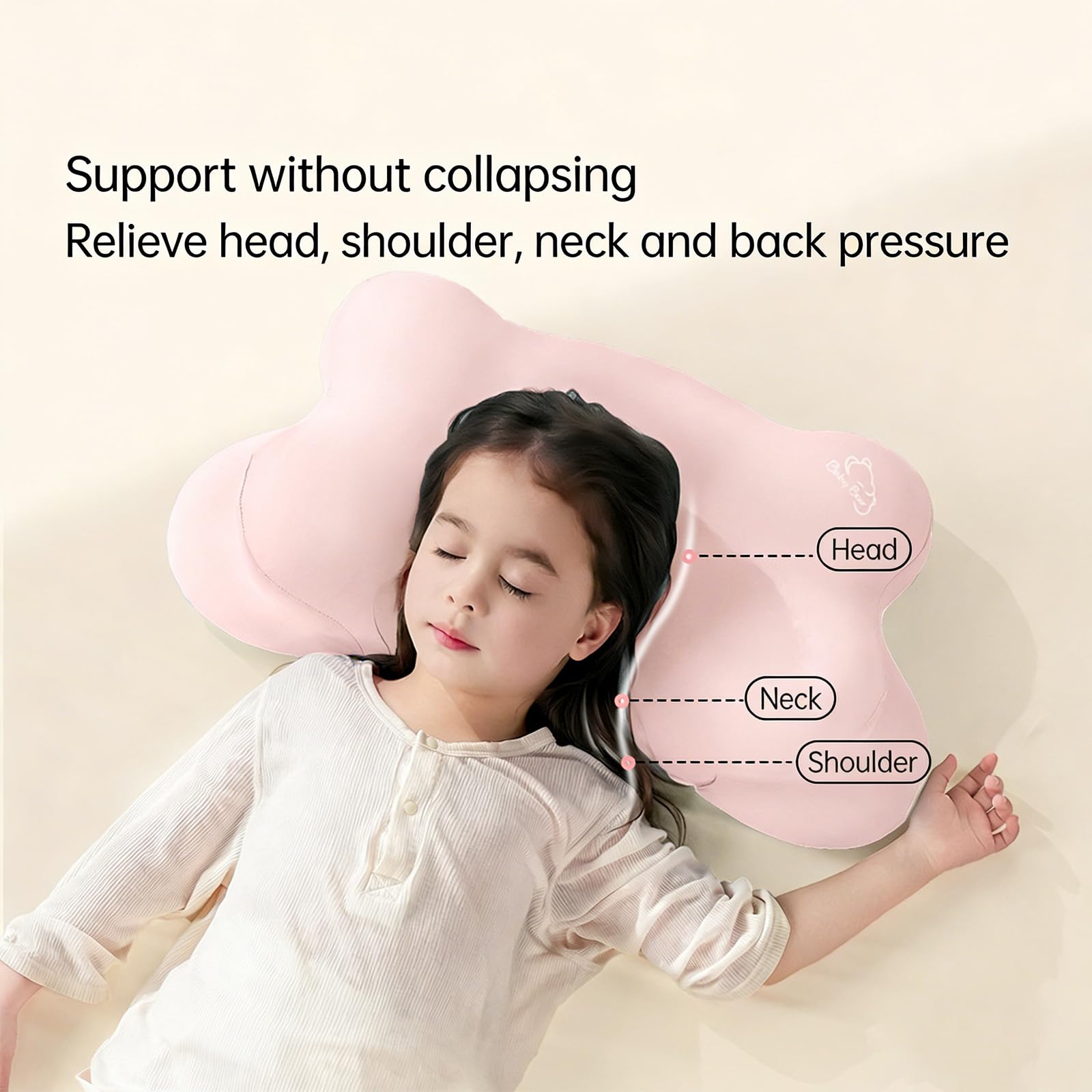 PANGBOER Memory Foams - Cuscino cervicale per bambini, con copertura rinfrescante, per chi dorme sul lato posteriore e sullo stomaco, cuscino a nuvola per bambini