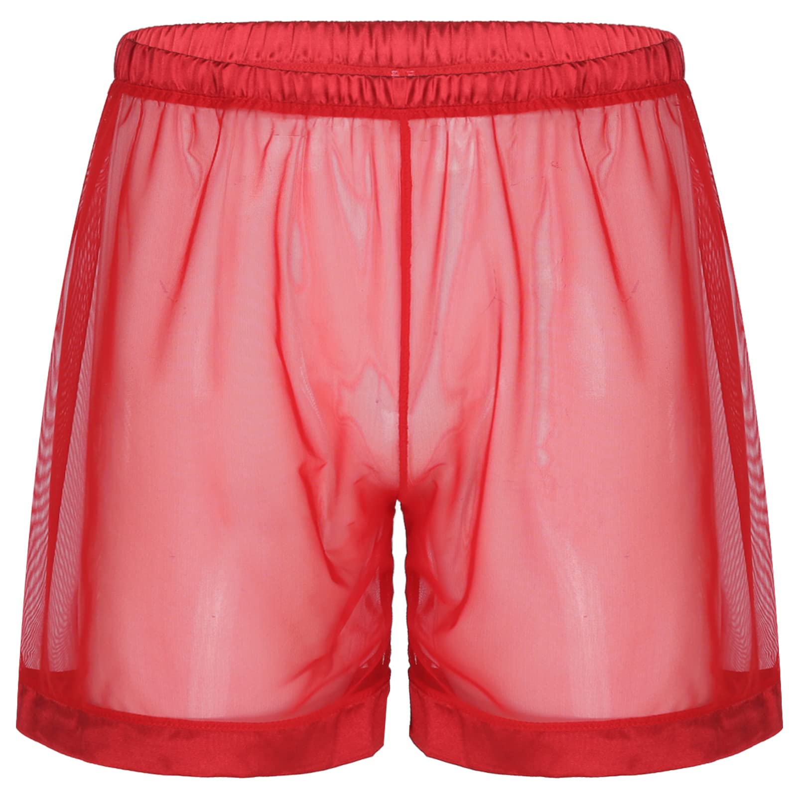 Alvivi Mens Mesh See-Through Loose Fit Boxer Shorts Stretch Underwear Summer Beachwear