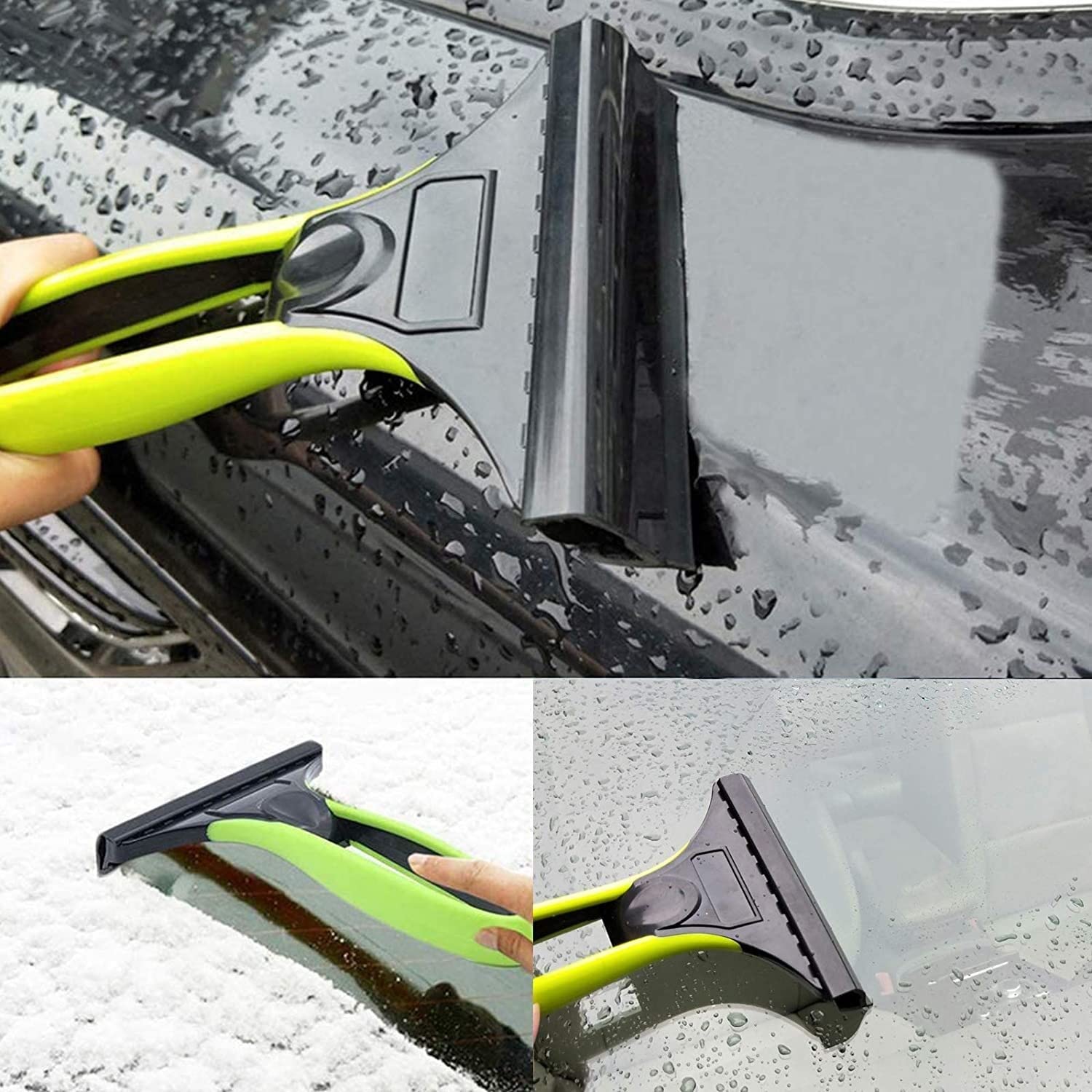 XMING Auto Snow Frost Ice Raschietto Multifunzione Automotive Snow Frost Shovel 2 in 1 Raschietto for Vento Auto Addominali Raschietto di Ghiaccio Auto in plastica Risparmia Spazio
