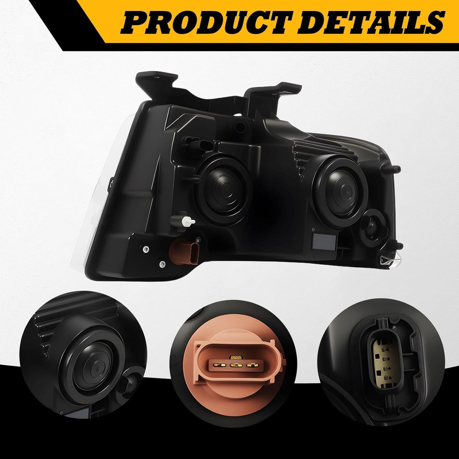 Passenger Side Halogen Headlight Assembly Compatible with 2015-2017 Expedition Front Right Headlamp Replace FO2503334