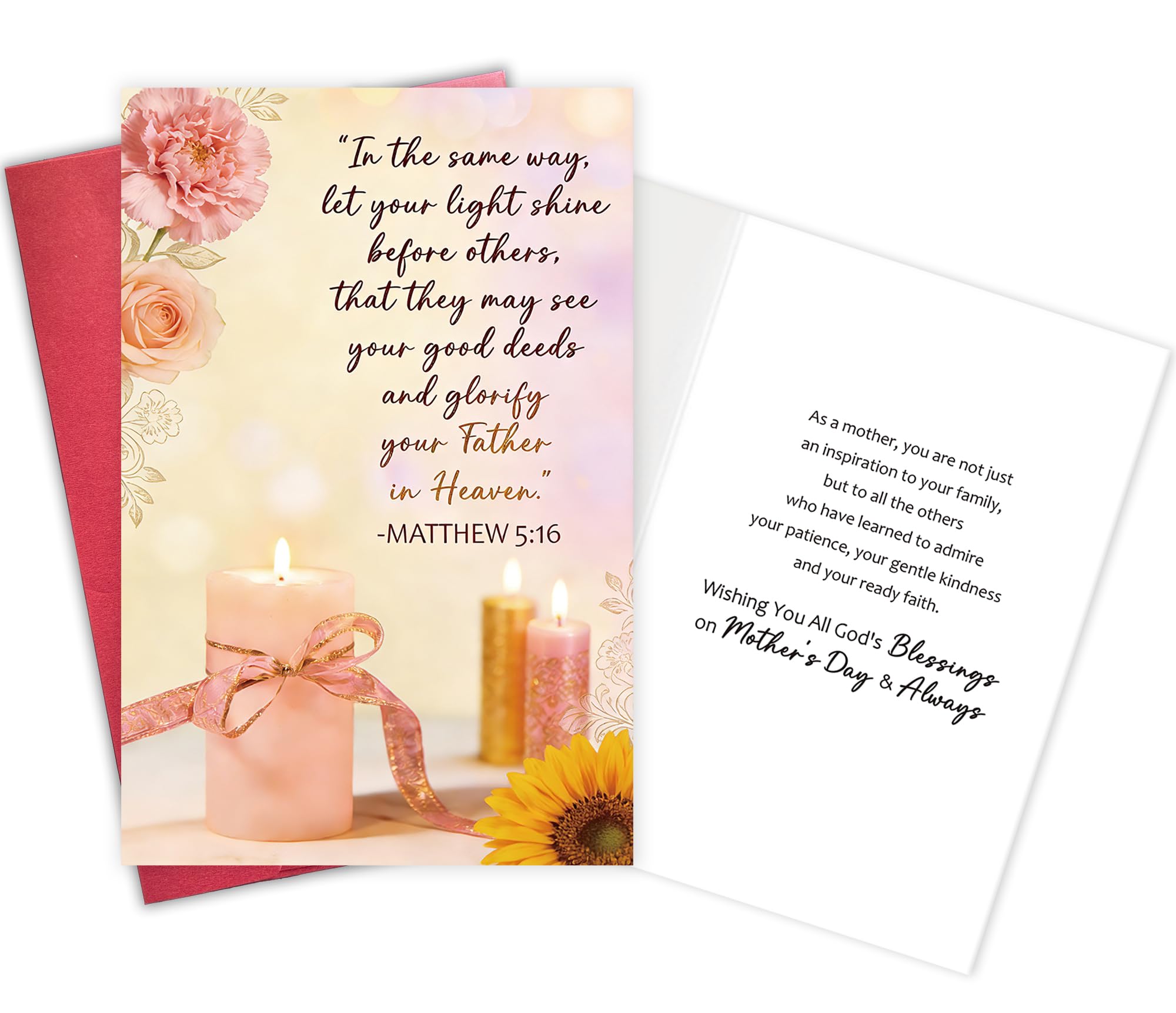 Christian Mother's Day Card for Grandma or Mom, Mother's Day Greeting Card with Bible Verse, Mother's Day Gift from Children
