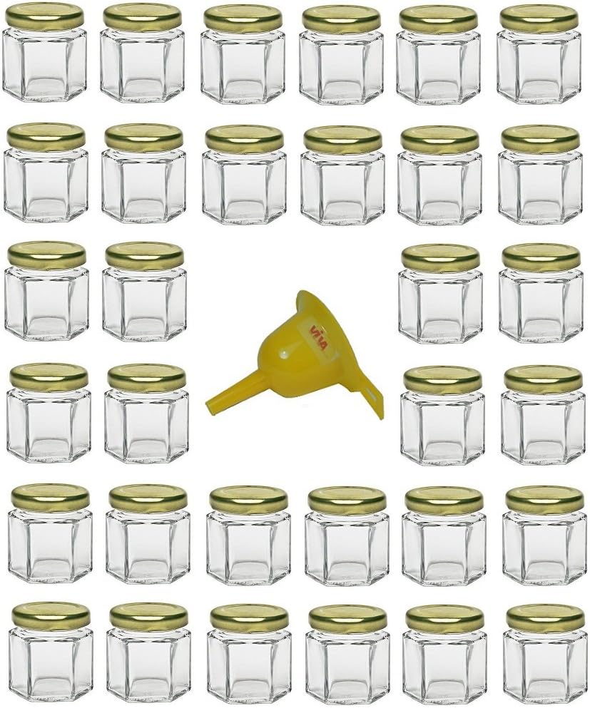 Viva Haushaltswaren G1130125/24T/X Lot de 24 Petits Pots de Confiture