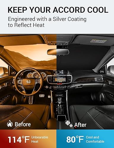 Miniatura 353 de Proadsy Parasol para parabrisas para Ford F-150 2015-2020 F150 Lariat, King Ranch, Platinum, XL XLT Limited Raptor, plegable, protector solar que