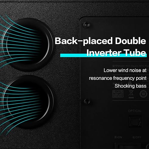 Miniatura 4 de HiVi-Swans M10 Plus - Altavoz blanco para estantería, altavoces de computadora alimentados por Bluetooth con subwoofer 2.1, sistema estéreo de