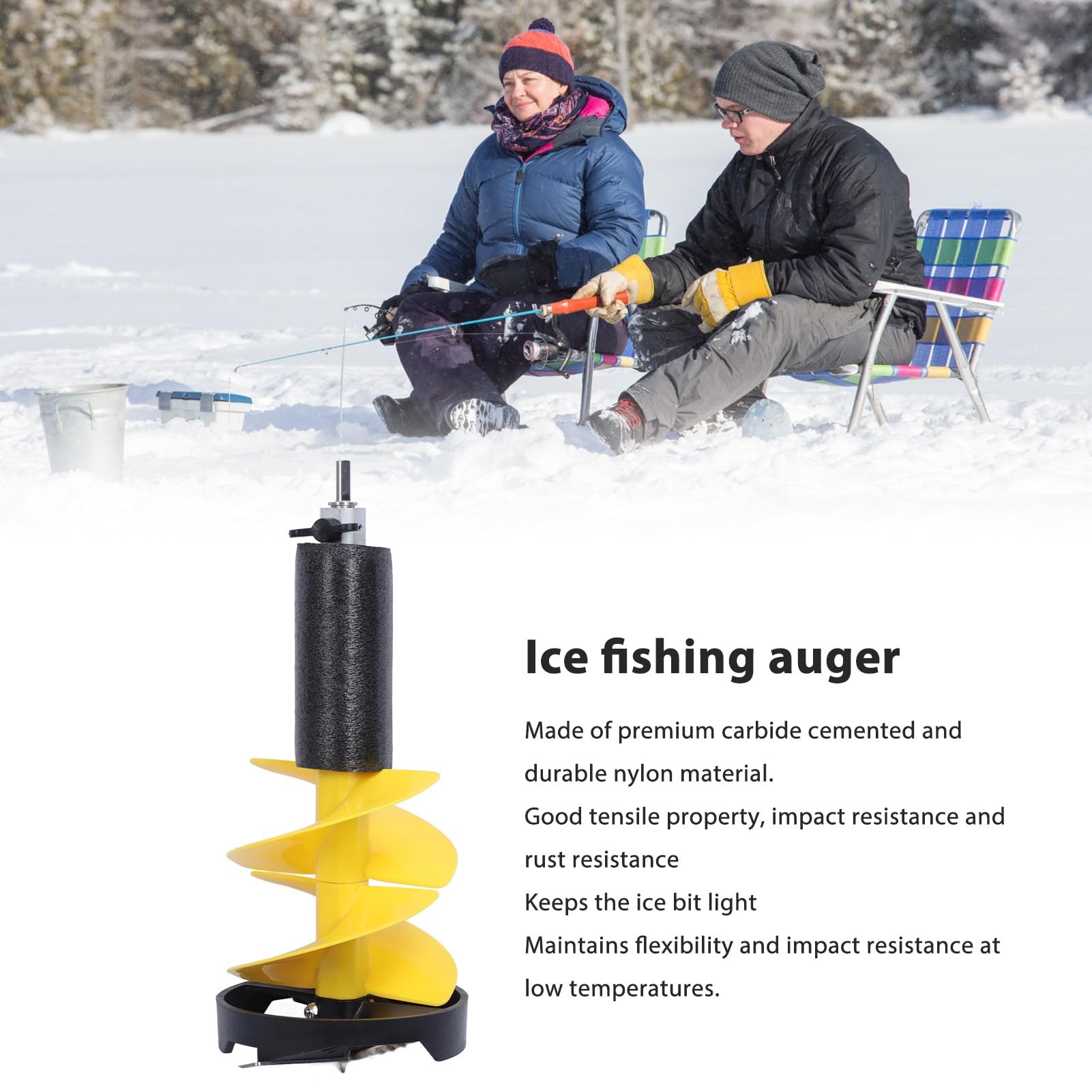 Ice Drill Auger Ice Fishing Auger Strong Power Smoothly Drilling
