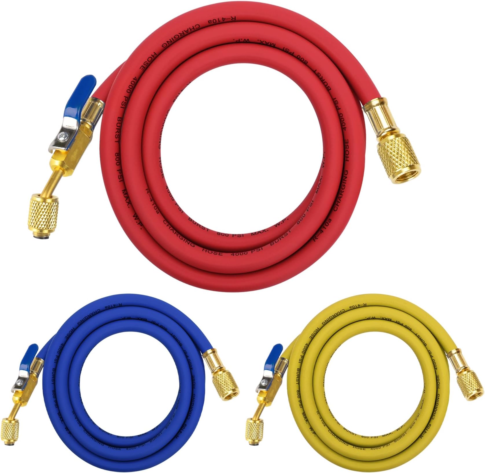 Jeu De Tuyaux De Charge Yellow Jacket 29986 Plus II - 1/4" Avec 72 Boules Compactes, Couleur Jaune, Neuf