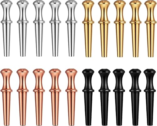 Generic Juego de clavijas de metal prémium de 4 colores, 20 piezas (oro, oro rosa, plata, negro), se ajustan a 18 agujeros para juego de mesa