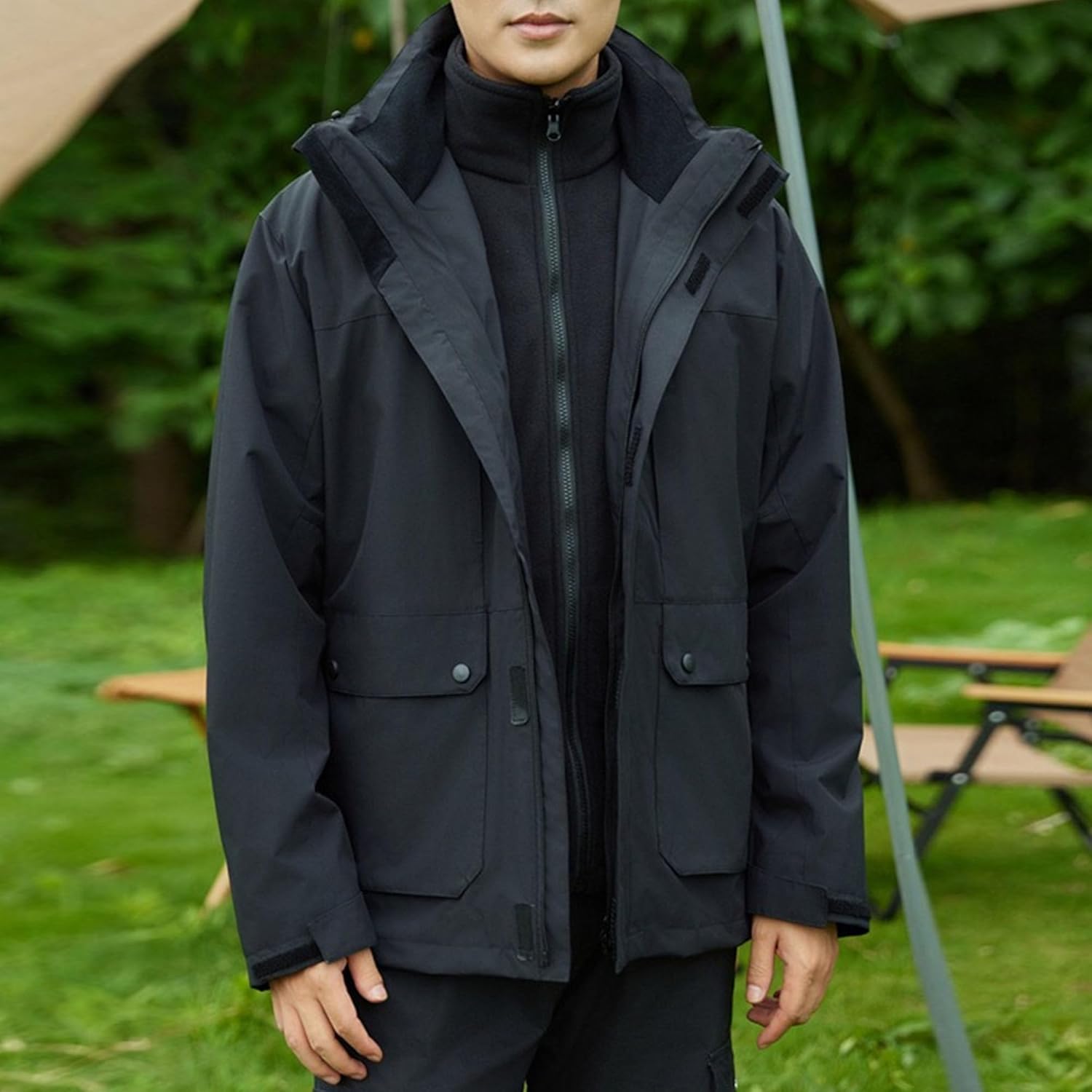 Winter Coats for Men Waterproof Winter Jackets for Men Warm Padded Jacket Zip Up Lightweight with Hood Windbreaker