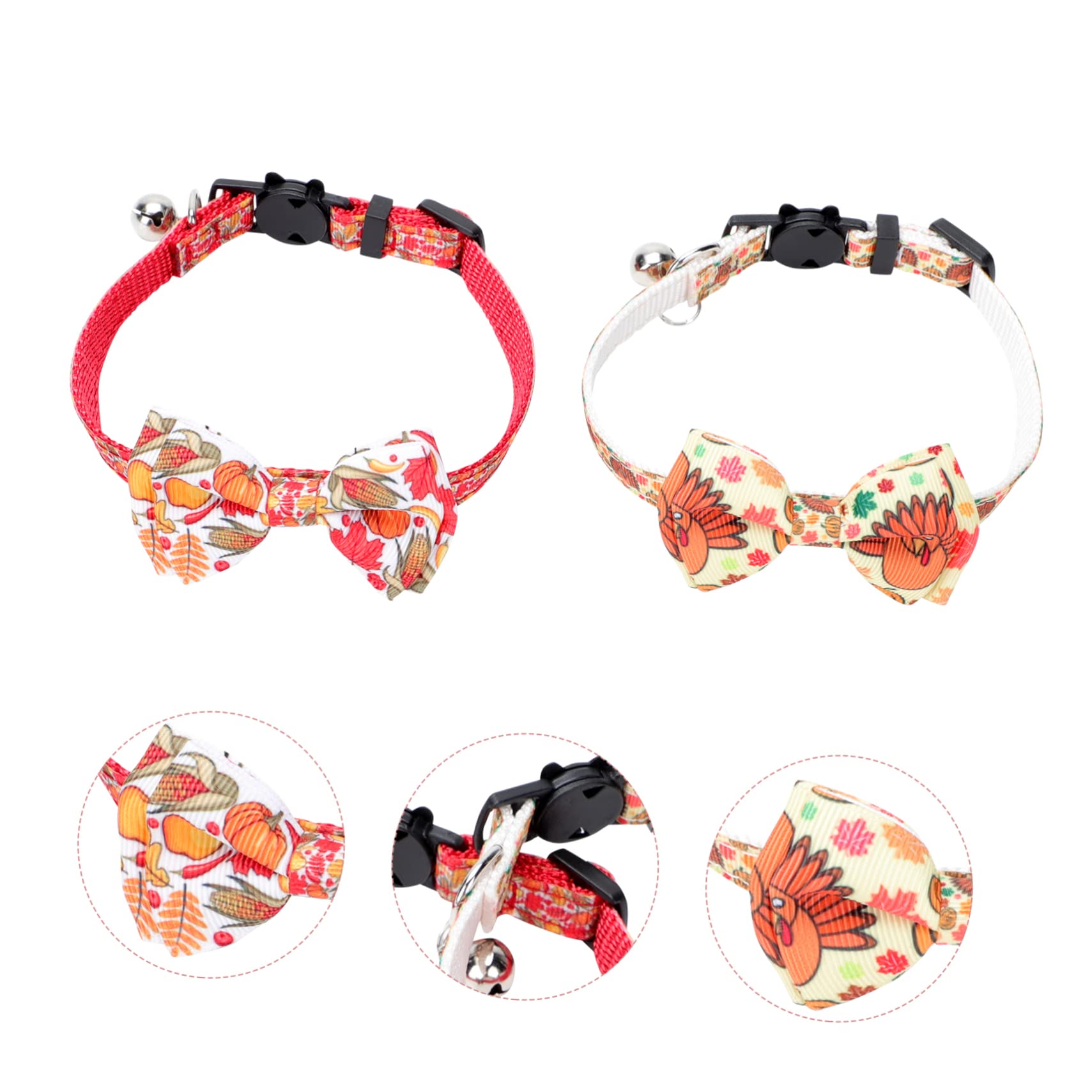 Angoily 10pezzi Collari Per Cani e Gatti Tema Ringraziamento Con Motivo Di Tacchino e Zucca Collari Regolabili Per Animali Domestici Accessori Per Feste
