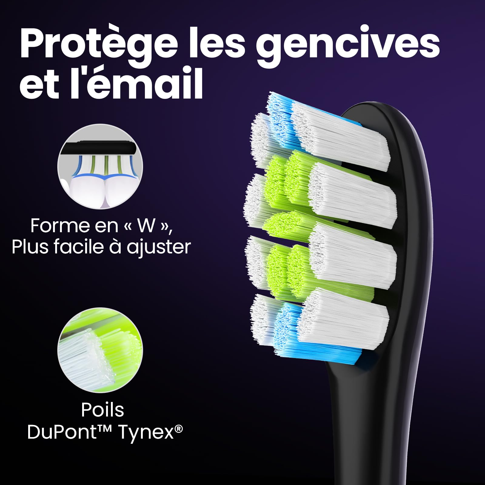 Oclean X Pro Set Brosse à dents électrique, 6 Brosettes et Étui de voyage, 3 Modes et Écran tactile intelligente, Suivi en temps réel, Autonomie 30 jours, Minuteur & Rappel, Set Violet