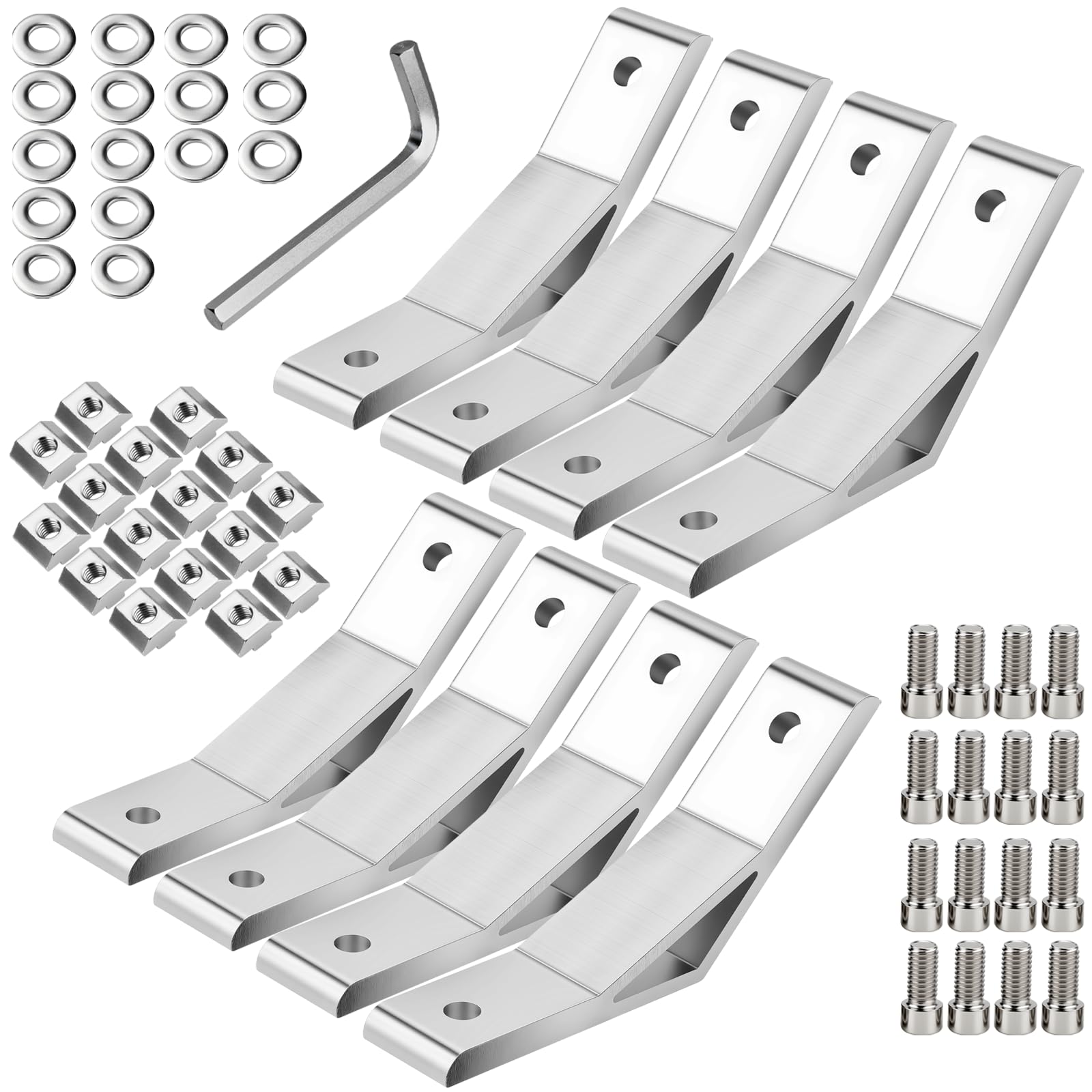 8 sztuk łączników profilu aluminiowego 40 x 40 mm aluminiowy profil kątowy łącznik kątowy 135 stopni łącznik kątowy do profilu rozporowego DIY