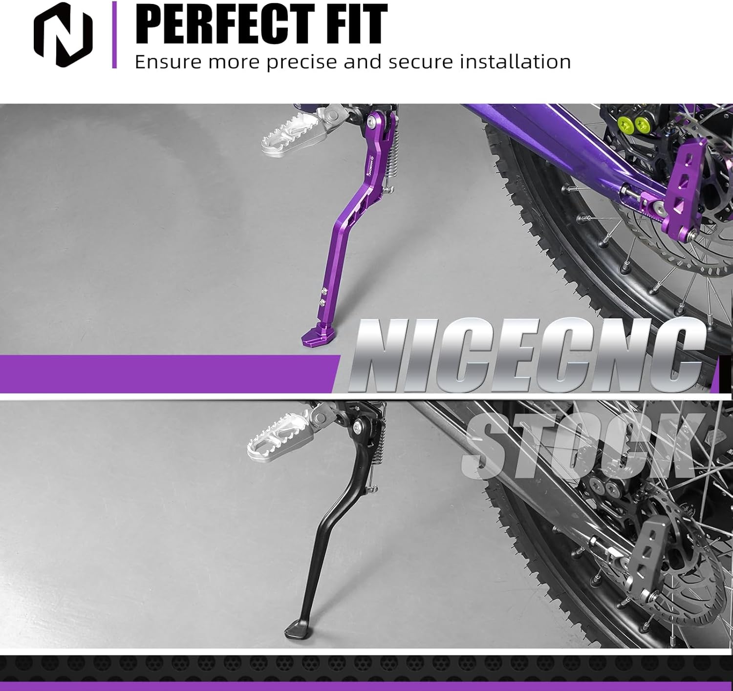 NICECNC 15-50MM Adjustable Kickstand & Rear Shocks Progressive Compatible with Surron Light bee X/S/ L1E,Compatible with Segway X160 X297 See Fitment