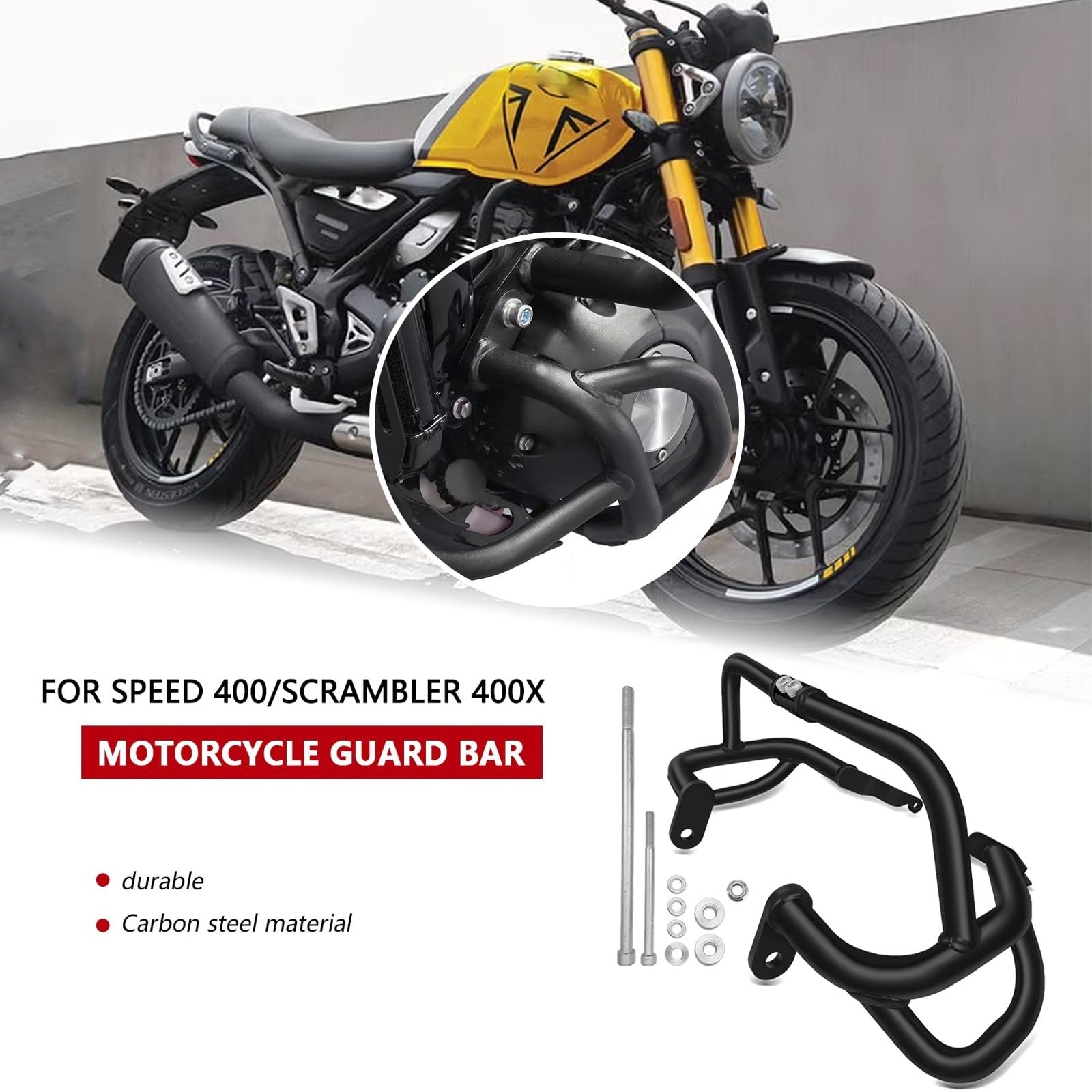 bloków zderzaka Pasuje do Scrambler400 X Speed400 scrambler 400x speed 400 2024-2025 przedni zderzak motocykla pasek antykolizyjny Gmoli Motocyklowych
