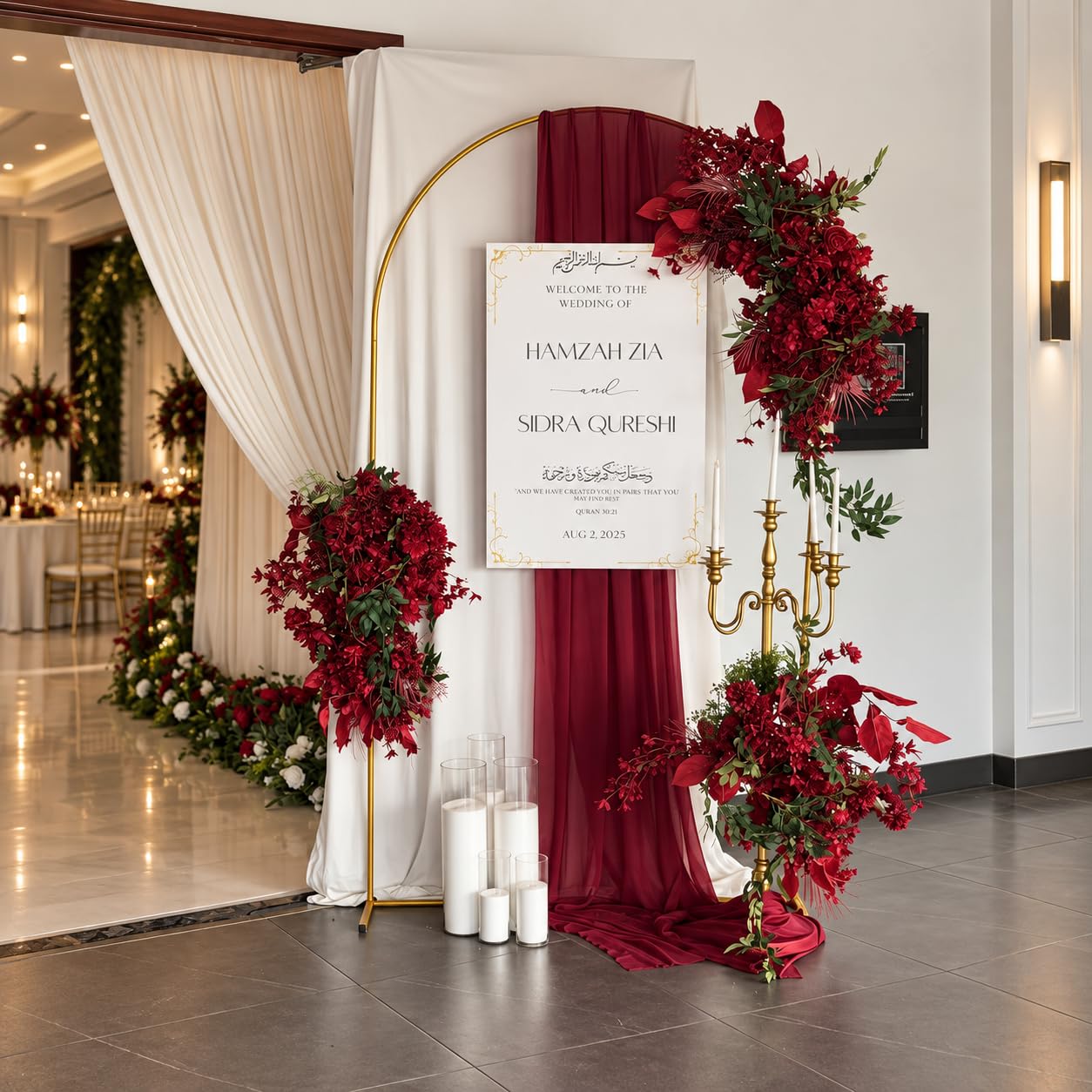 Juego de 3 arcos de boda (1,8 m, 2 m, 2,2 m)