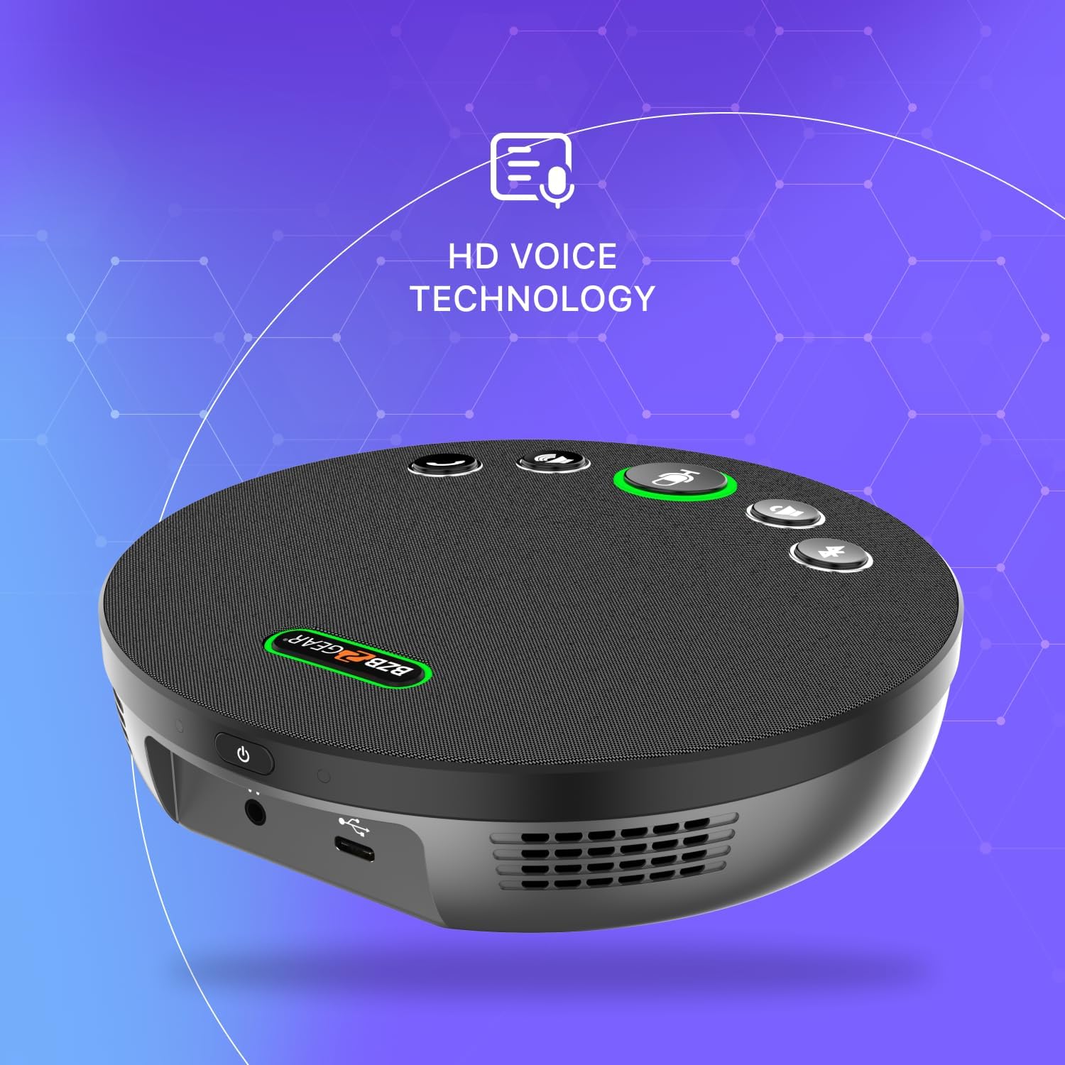 BZB GEAR USB/Bluetooth Desktop Conference Speakerphones with 360 Audio Pickup up to 16ft - BG-OMNITALK