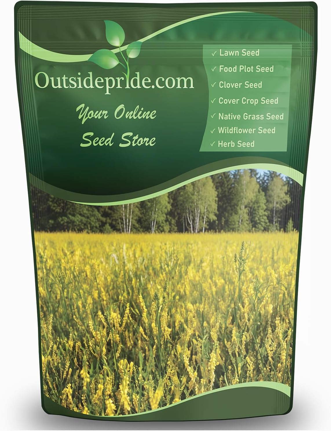 Outsidepride Yellow Sweet Clover Seed - 20 lbs Biennial, Drought-Tolerant, Frost-Resistant, Nitrocoated, Inoculated Yellow Clover Seeds Cover Crop for Forage, Honey Production, & Pollinators