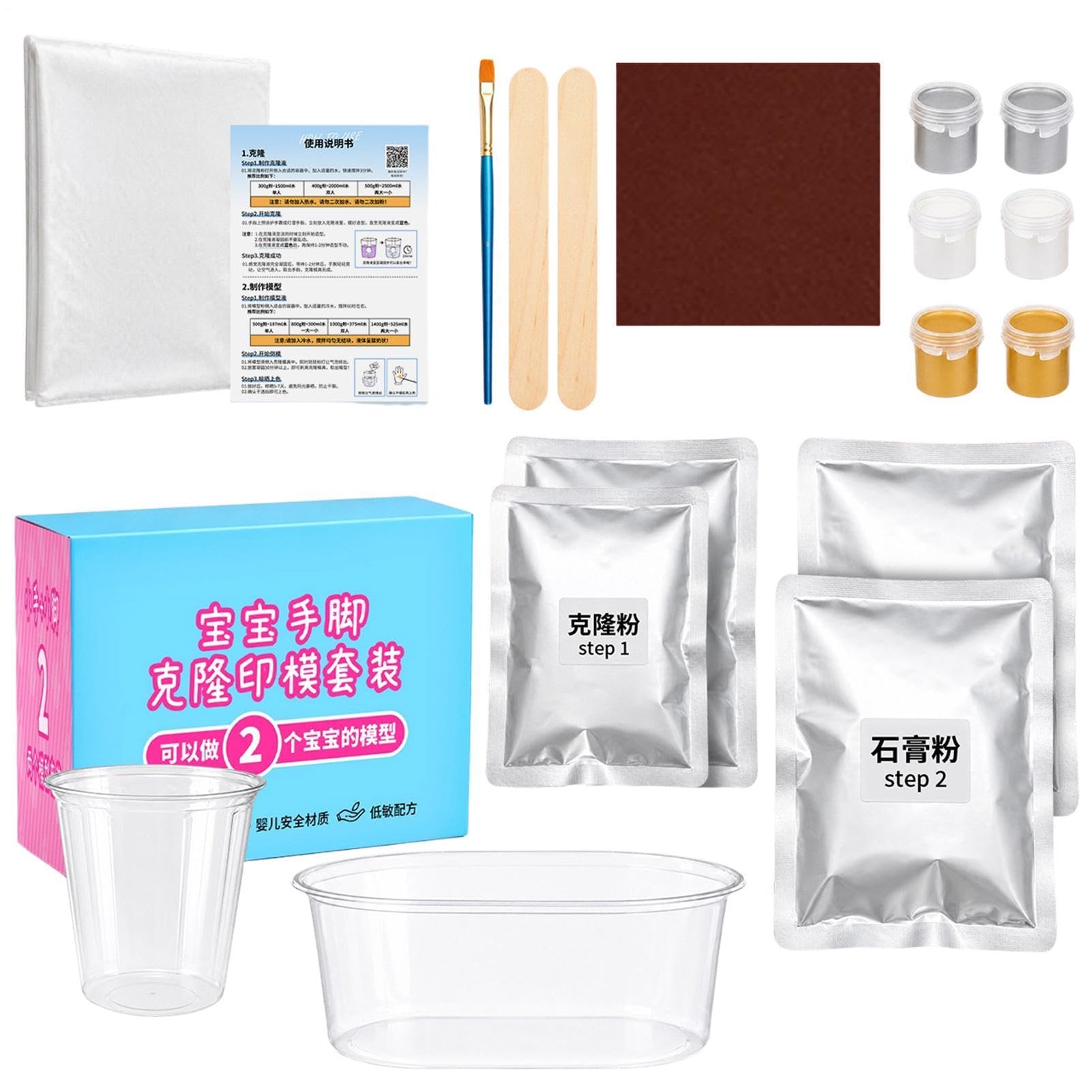 Kit Moldeado para Niños Molde de Yeso Recuerdo con Huellas Manos y Pies | Kit Moldes Para Niños Shower, Boda, Compromiso, Cita Nocturna en Pareja, Cumpleaños, San