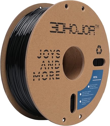 Miniatura 7 de 3DHoJor Filamento PETG de 0.069 pulgadas, color negro, filamento de impresión 3D, carrete de 2.2 libras, filamento 3D de 0.069 in, precisión