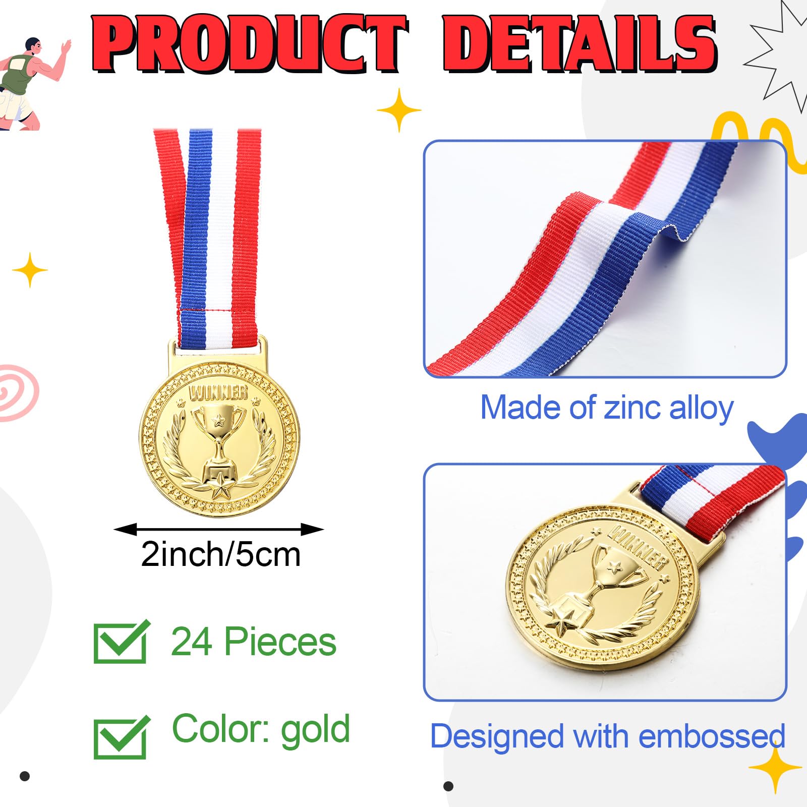 Gold, Silver, Bronze Sports Medals For Competitions, Awards, And