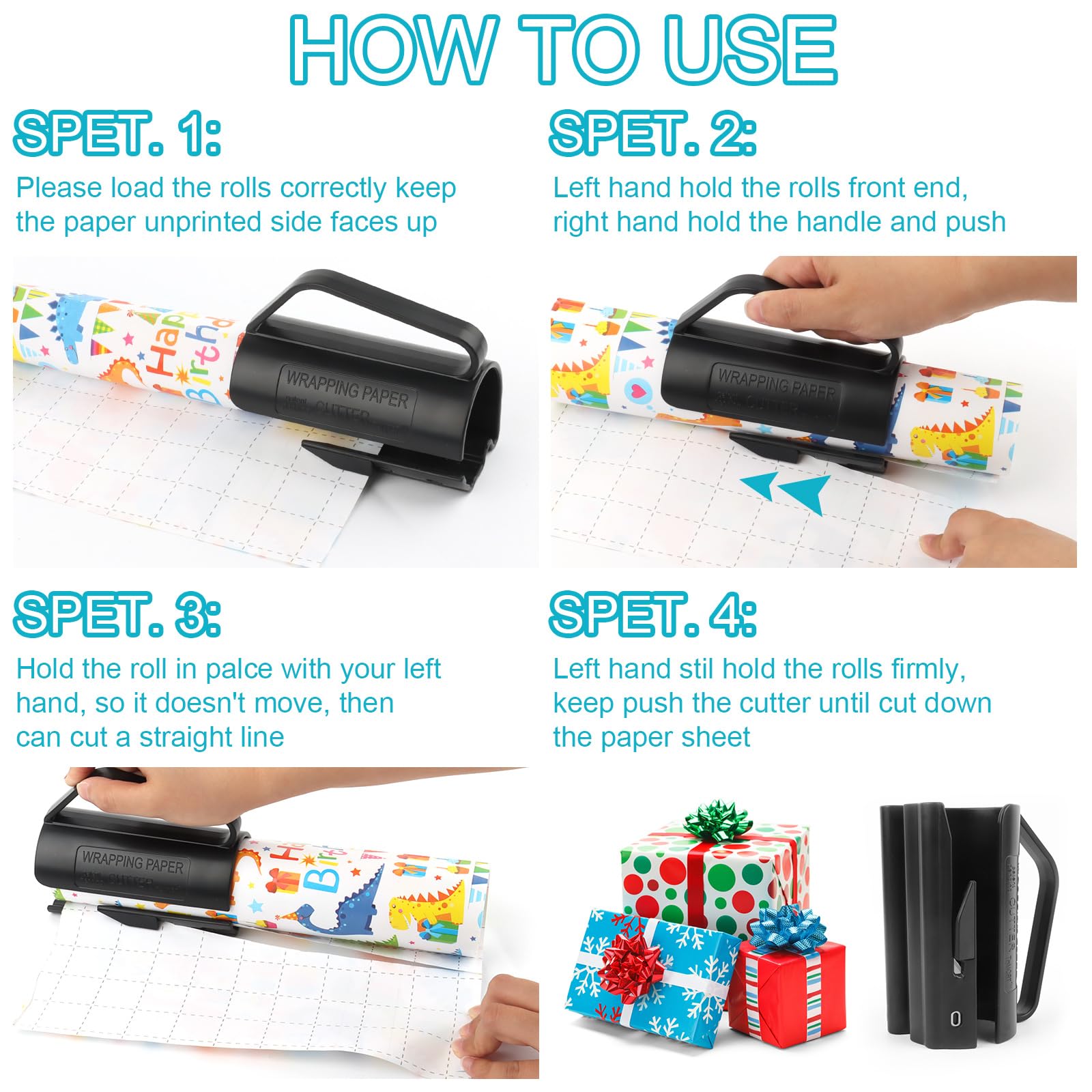 Geschenkpapier-Schneider Mit Griff - Schneller & Sicherer Papiercutter Für Weihnachten