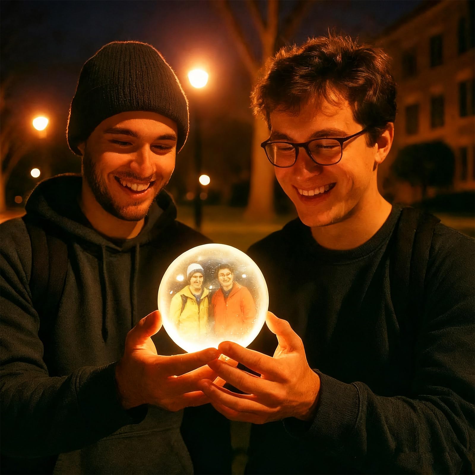 SOUFEEL 70mm Memory Orb, Lecteur Vidéo Boule de Cristal, Lampe Sphère à Mémoire de Forme de Boule de Cristal, Vidéos et Photos Téléchargeables, Cadeau Créatif 3D pour Anniversaire, Noël