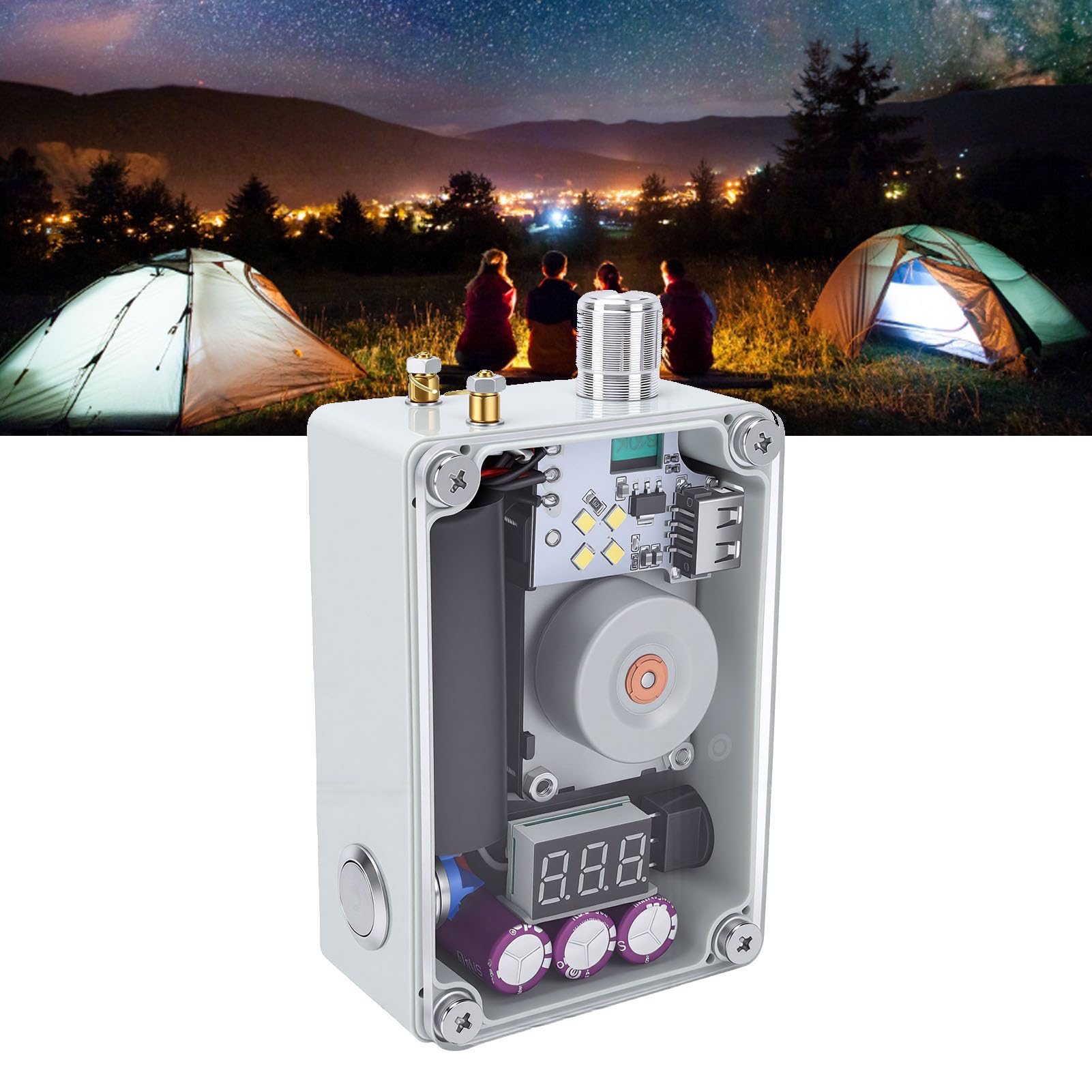 Generic Generatore Portatile a Manovella con Supercondensatore per Ricarica di Emergenza e Illuminazione per attività All'aperto Guscio in Ferro 1 unità