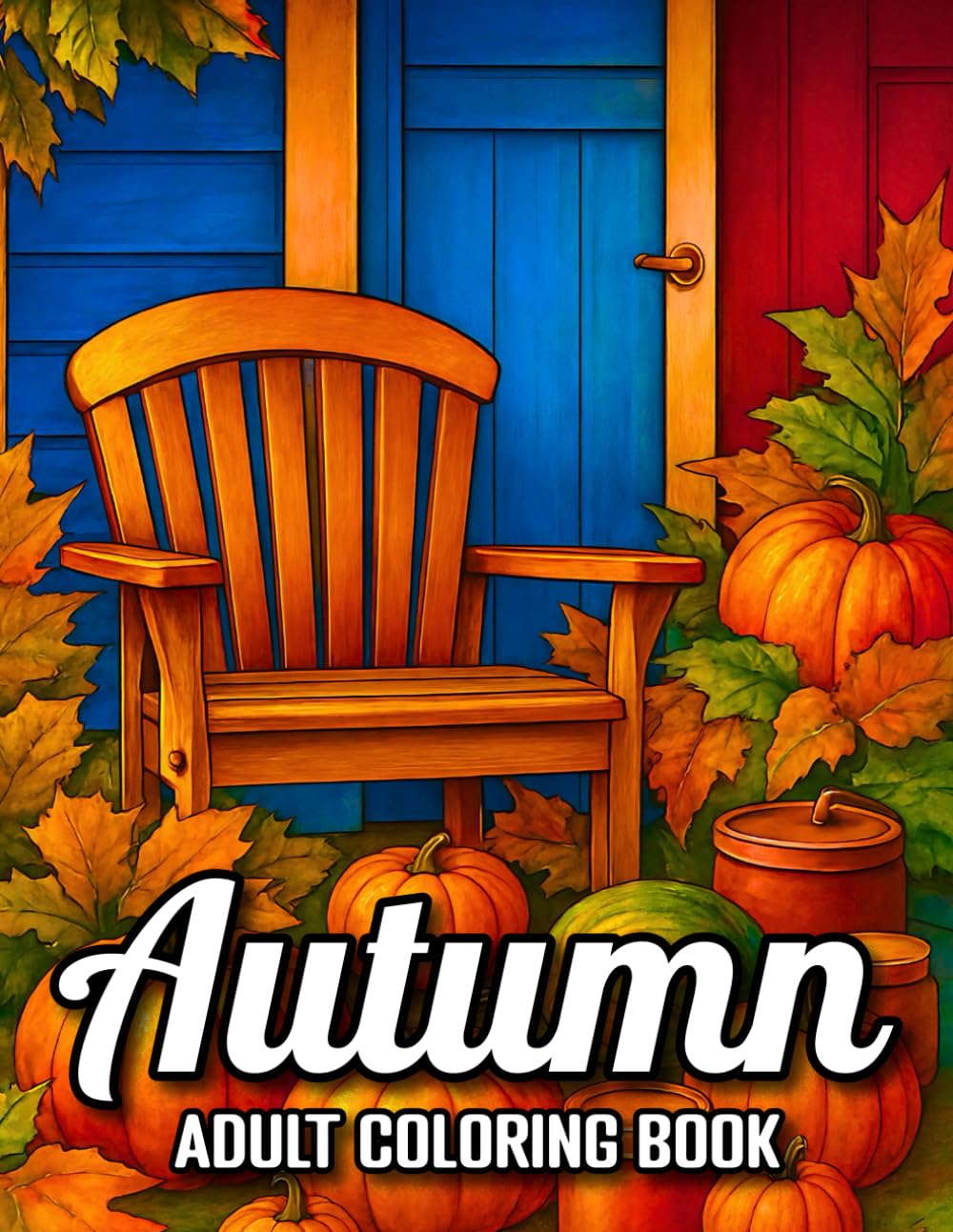 Autumn Coloring Book for Adults: Cozy Fall Rustic Autumn Scenes Featuring Pumpkins, Leaves, Sunflowers, Farmhouses, and Relaxing Country Landscapes for Stress Relief.