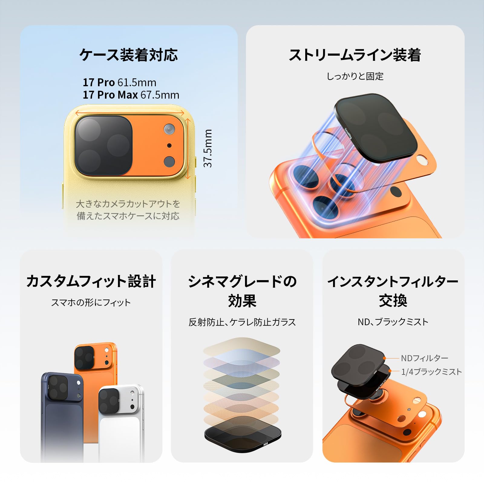 Amazon | SmallRig iPhone 17 Pro Max用 スクエアNDフィルター