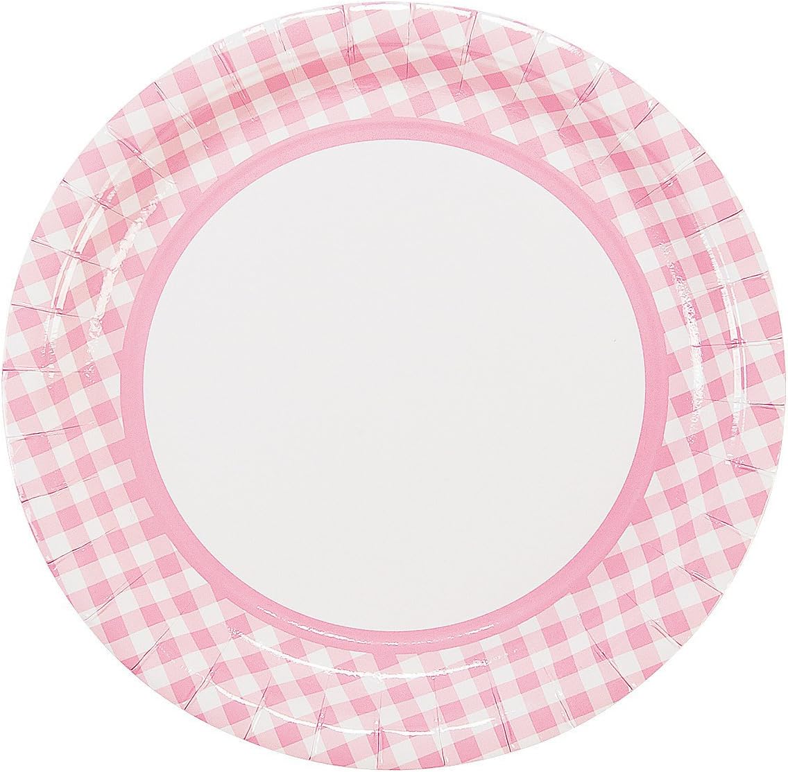 Pink Gingham Dinner Plates (24 pc) Party Supplies : Toys & Games