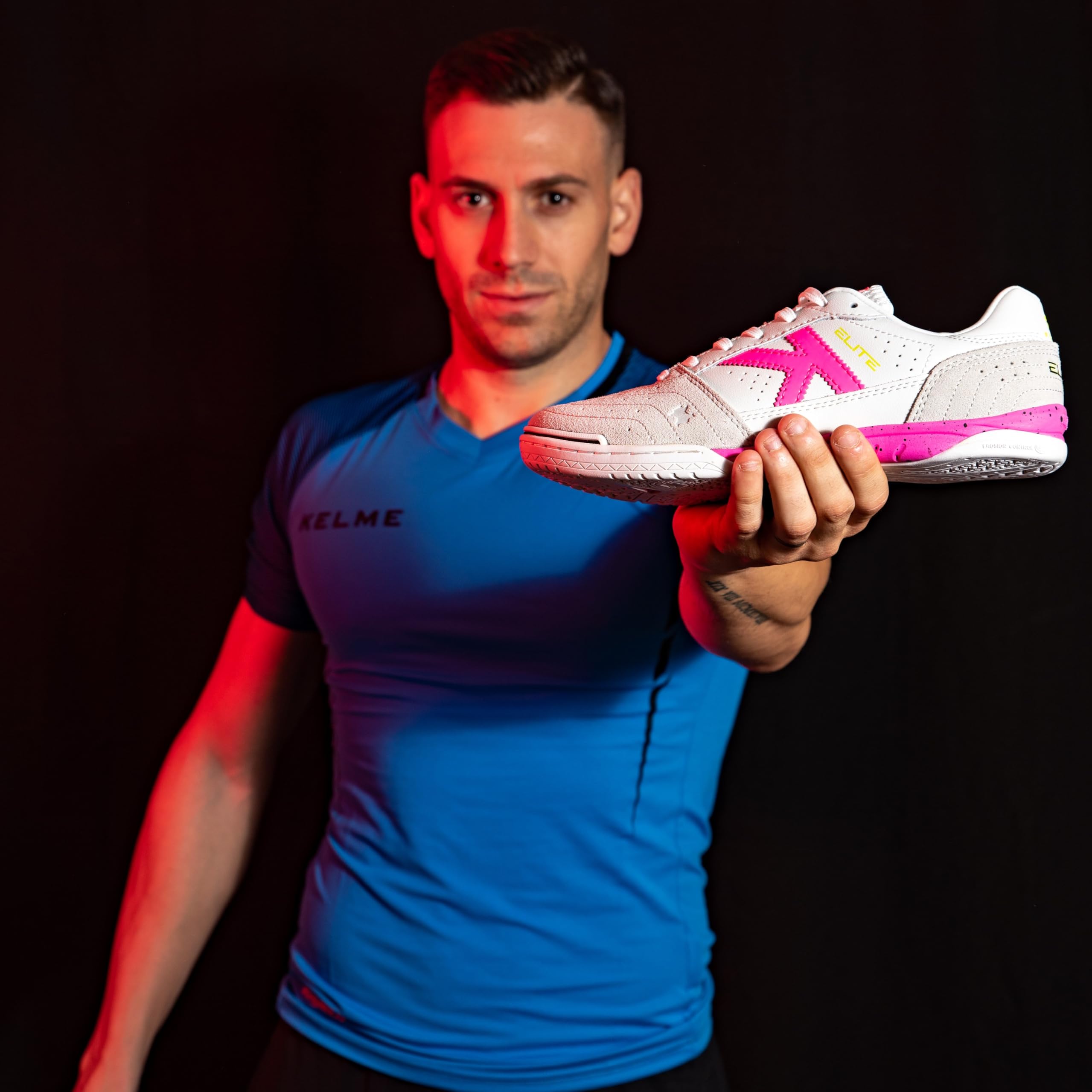 KELME Zapatillas De Fútbol Sala Elite Blanco Y Fucsia Scarpe da ginnasticaUnisex - Adulto