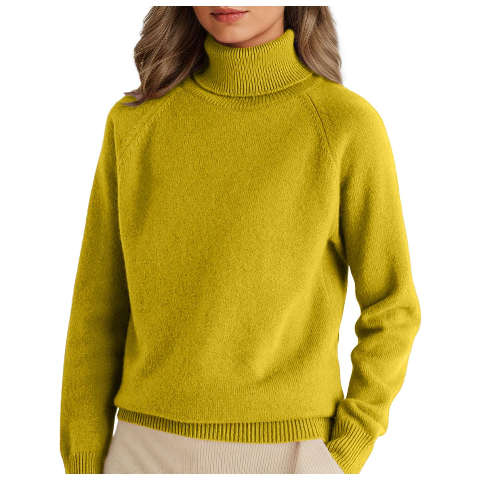 Womens Turtleneck Sweaters 2025 Fall Fitted Long Sleeve Pullover Knitted Shirts Ribbed Knit Basic Tunic Tops