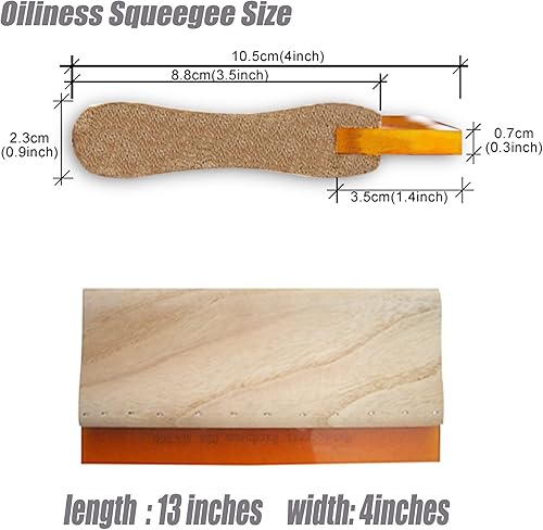 Miniatura 2 de TECHTONGDA Raspador de agua de madera de goma para impresión de pantalla de seda 65 durómetro 39 pulgadas
