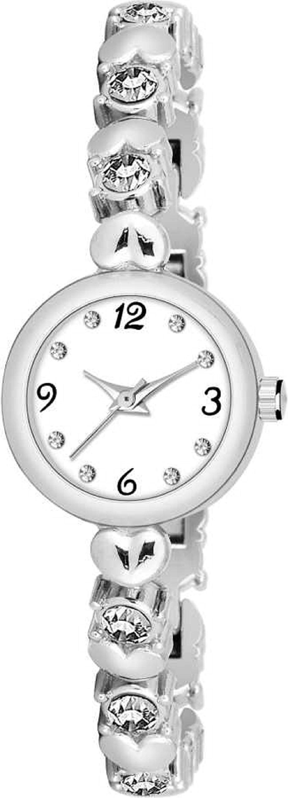 ZUPERIA Bracelet Chain Diamond Studded Analogue Watch for Girls & Women (Silver White Stone) (B08KP8T9Q1) Amazon Price History, Amazon Price Tracker