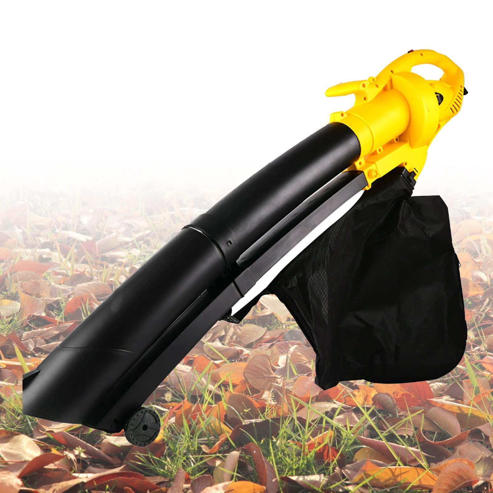 FfiMe Soplador y Aspirador de Hojas Moderno, Soplador de Hojas Eléctrico 3 en 1, Aspirador de Jardín 3000w, Bolsa Recolectora de 35 litros para Quitar Hojas, Escombros y Desechos del Jardín, Terraza,
