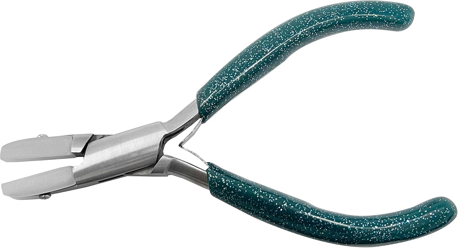4-1/2" Flat Nose Non-Marring Nylon Jaw Colored Metal Wire Holding Bending Straightening Jewelry Making Glitter Line Pliers