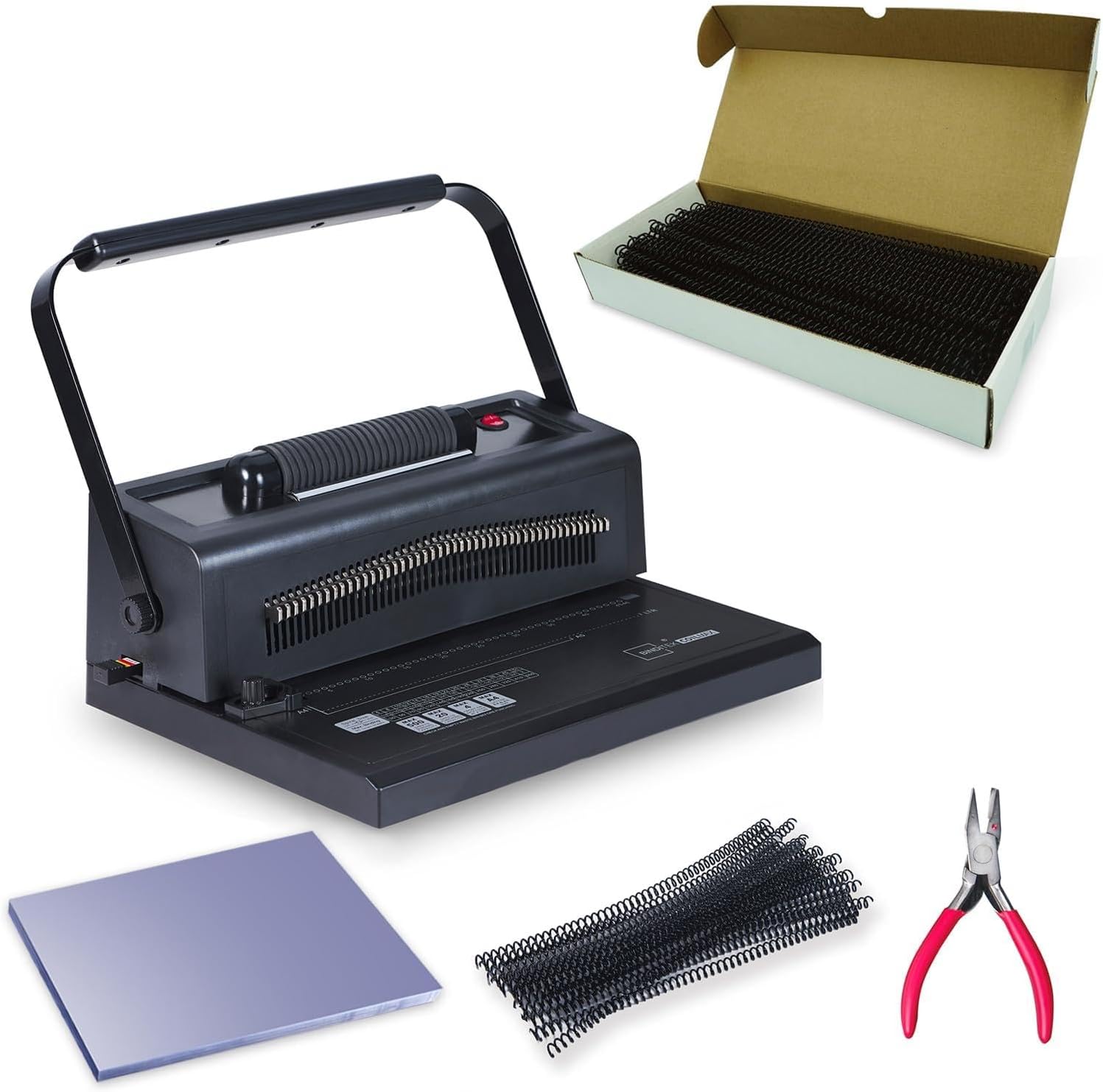 Binditek 100 Pack Plastic Spiral Binding Coils Bundle with Spiral Binding Machine